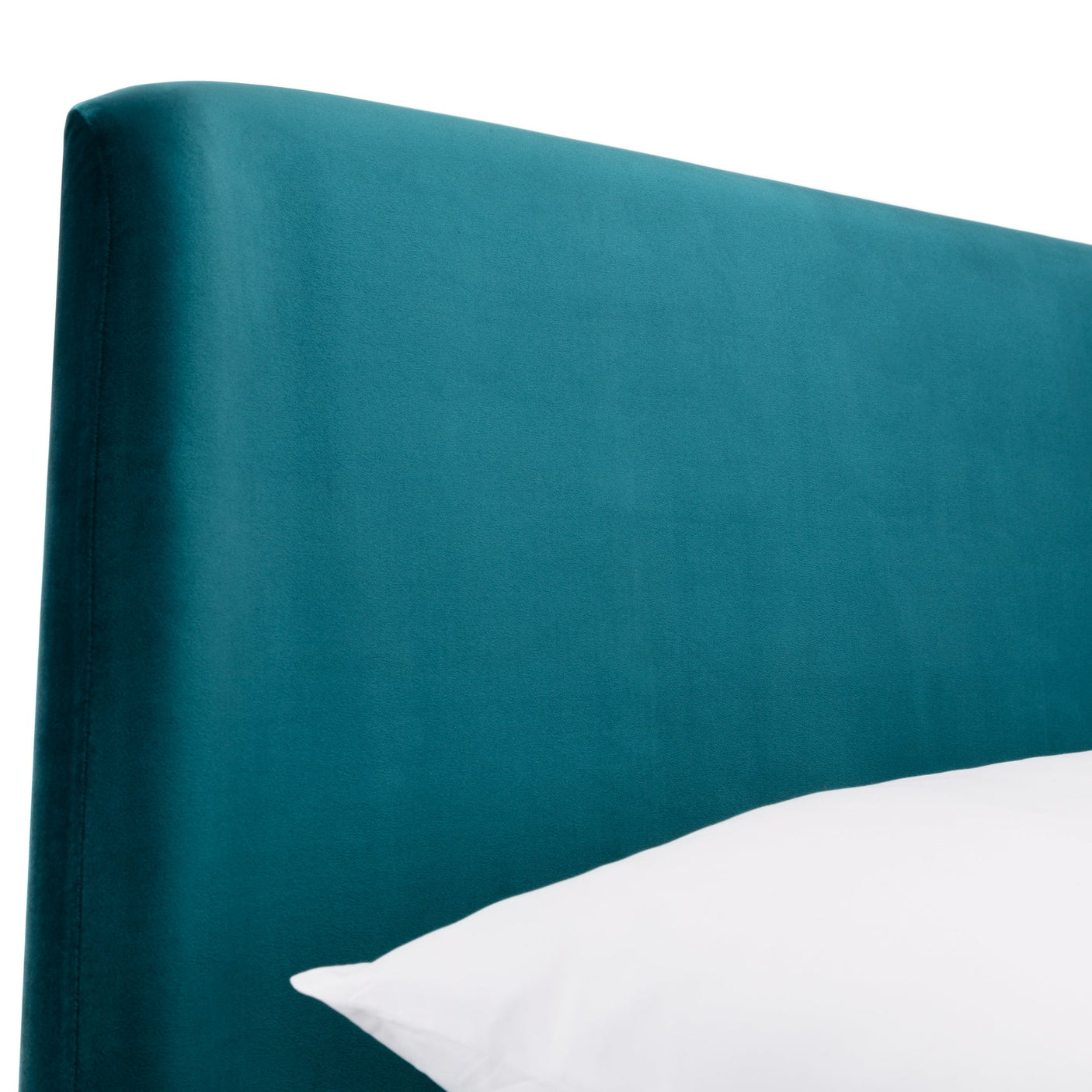 Frida Curved Velvet Bed - Teal / Double - FRI001