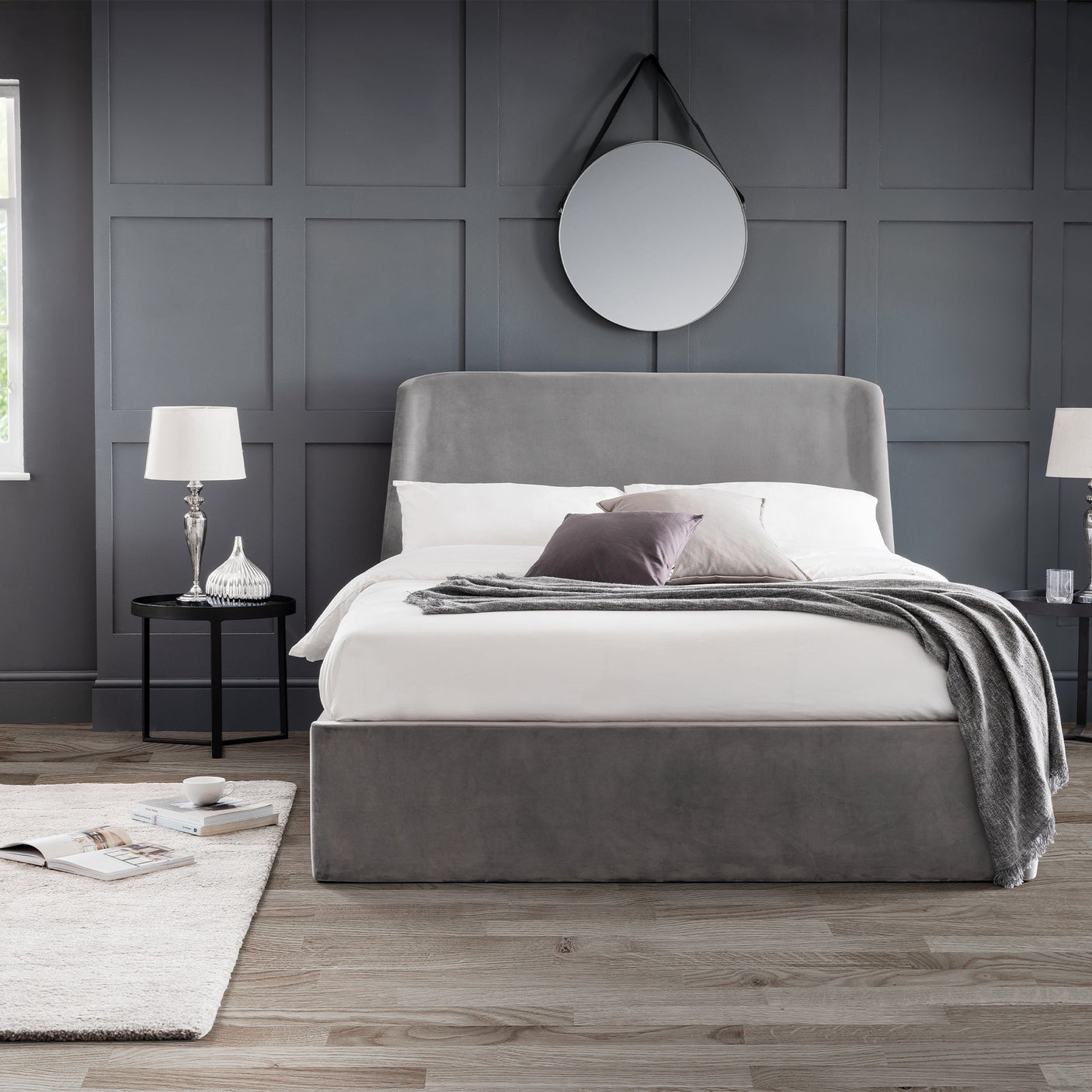 Frida Storage Ottoman Bed - Teal / Double - FRI051