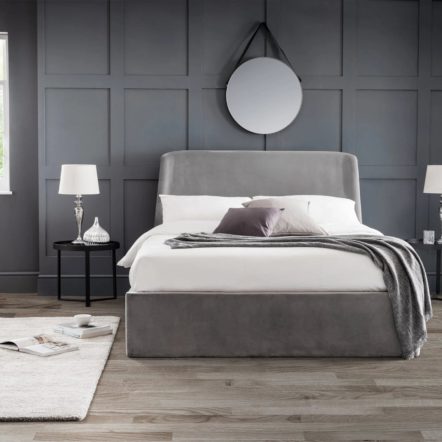 Frida Storage Ottoman Bed - Teal / Double - FRI051