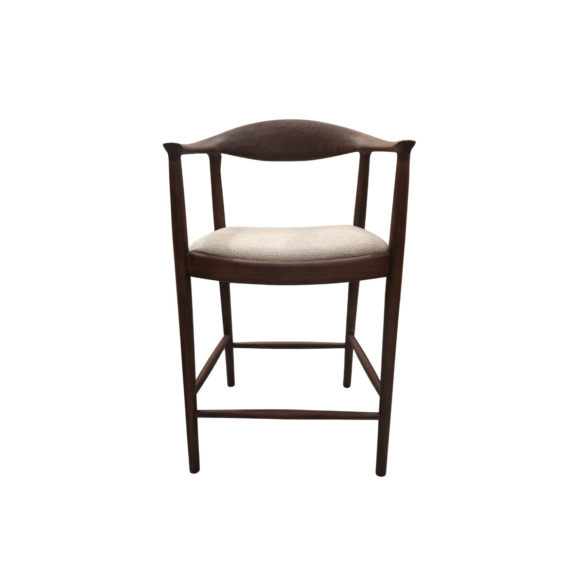 ALUXO Fern Walnut Barstool in Oatmeal Boucle