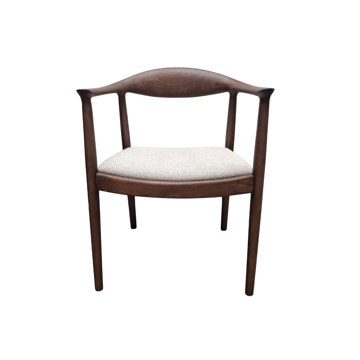 ALUXO Fern Walnut Dining Chair - in Oatmeal Boucle - Box of 2