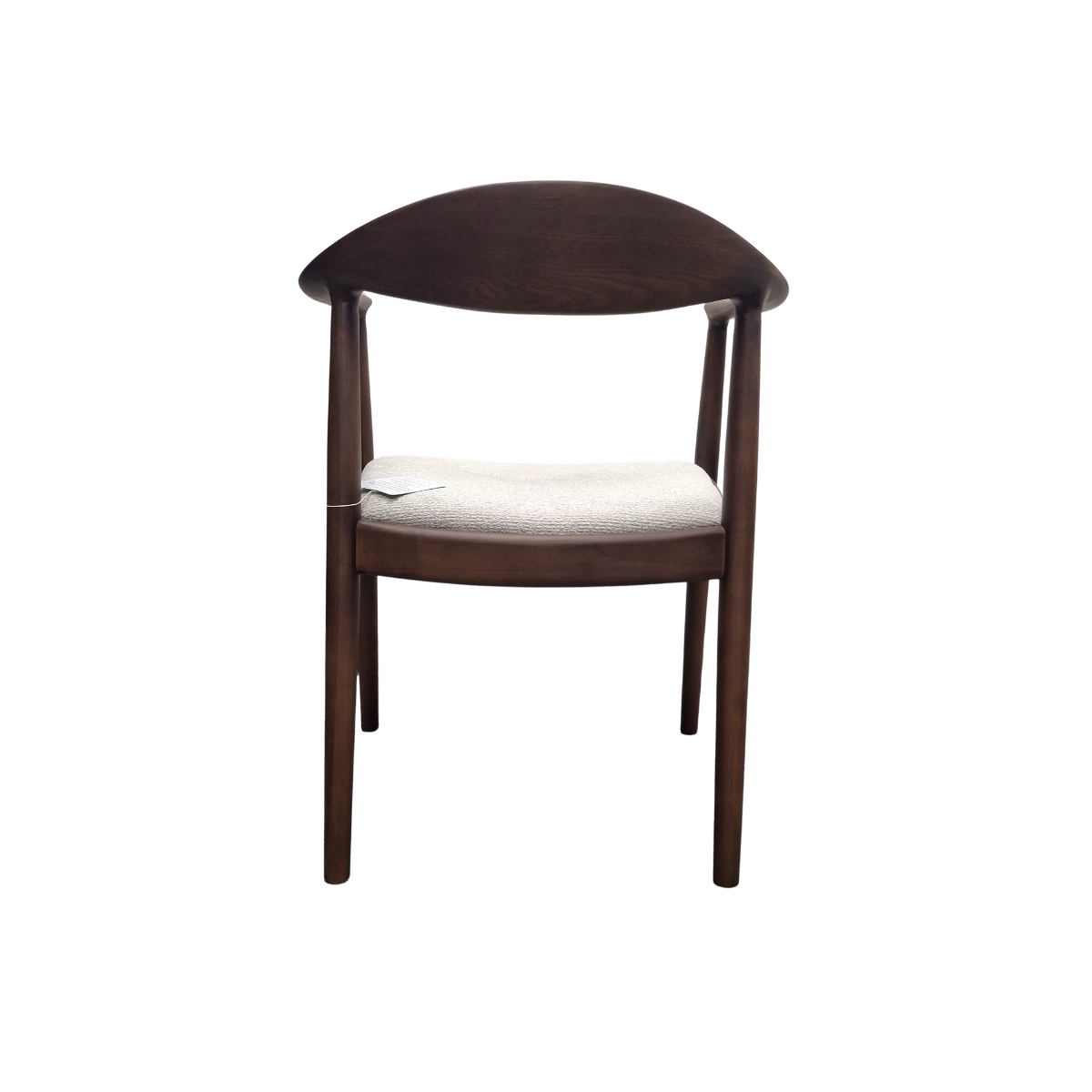 ALUXO Fern Walnut Dining Chair - in Oatmeal Boucle - Box of 2