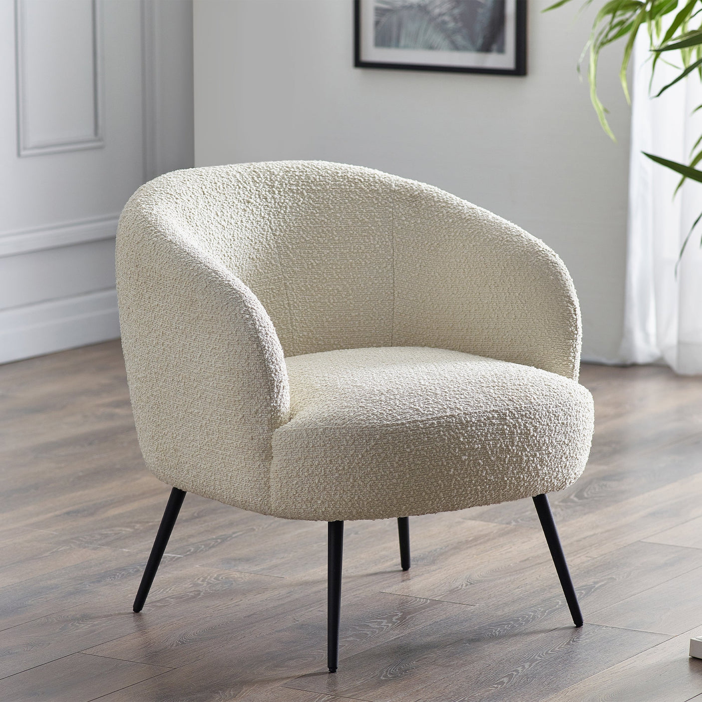 Gigi Boucle Accent Chair - Ivory - GIG001