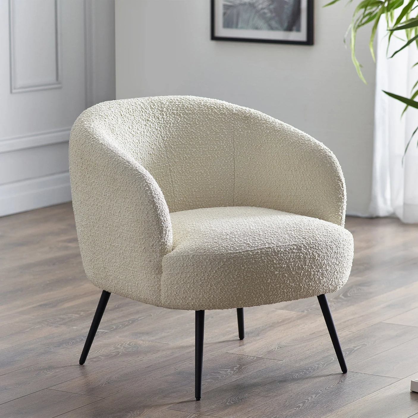 Gigi Boucle Accent Chair - Ivory - GIG001