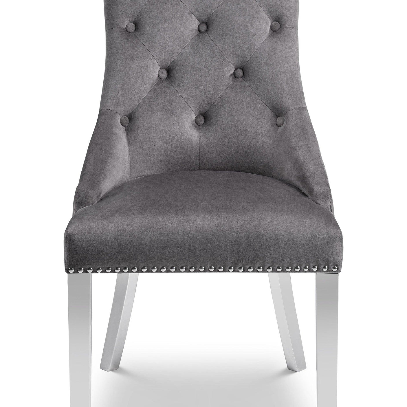 Gladstone Lion Head Dining Chair (Set of 2) - Grey - GLA002