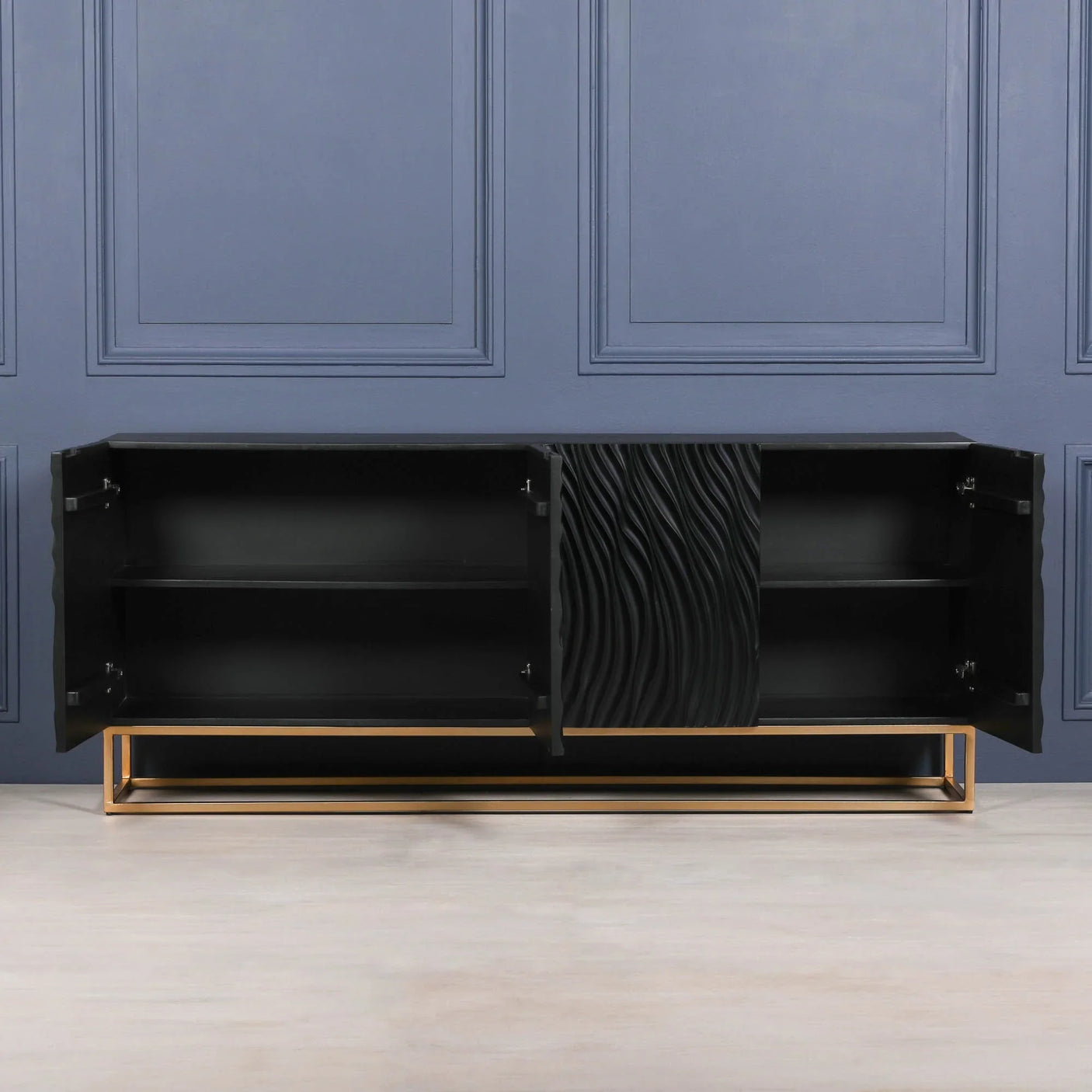 Ripples Black Painted Sideboard