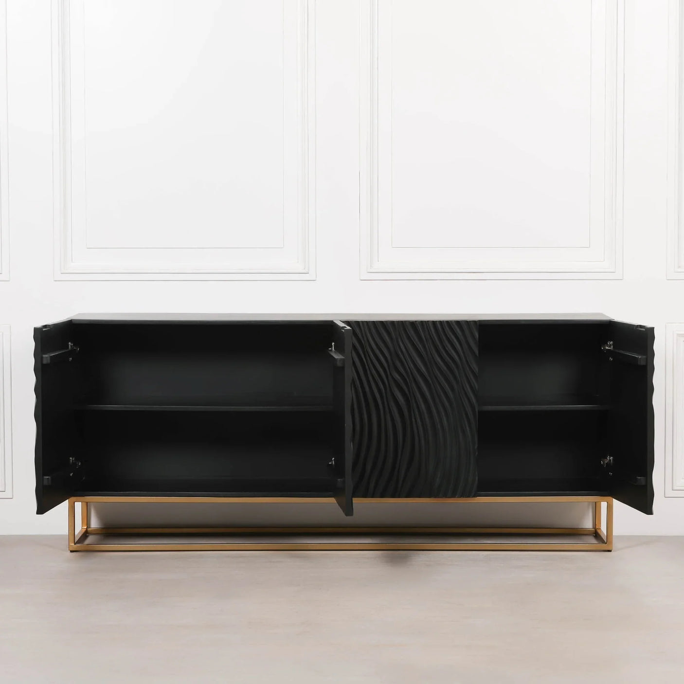 Ripples Black Painted Sideboard