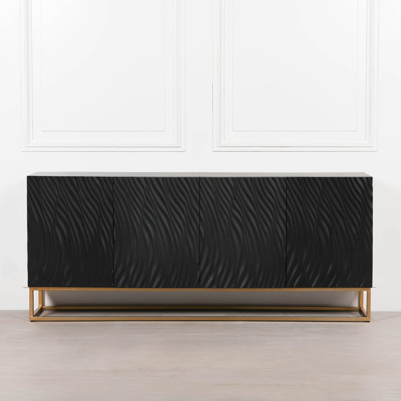 Ripples Black Painted Sideboard