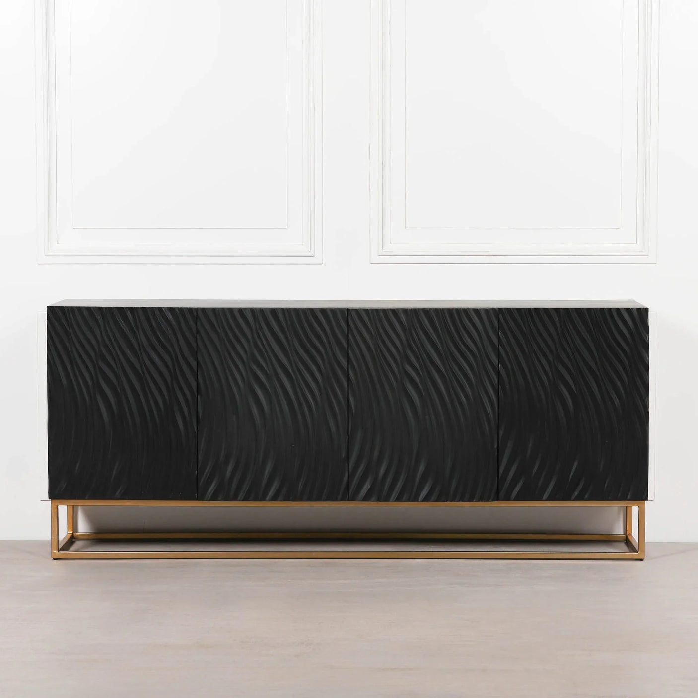 Ripples Black Painted Sideboard