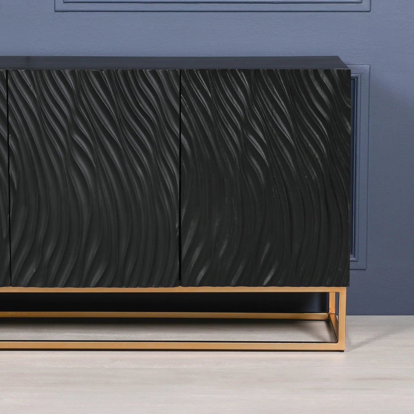 Ripples Black Painted Sideboard