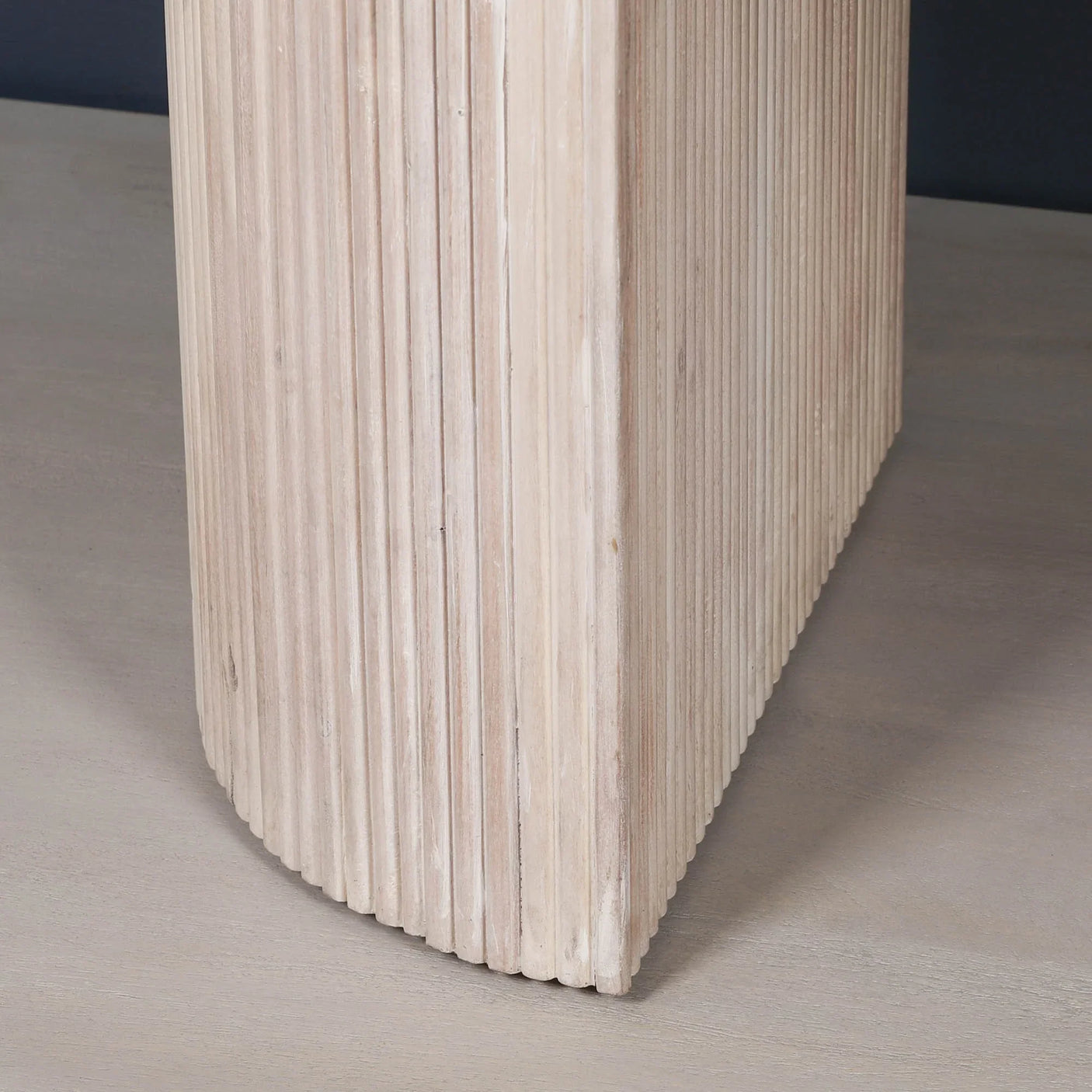 Blanche Acacia Fluted Oval Dining Table