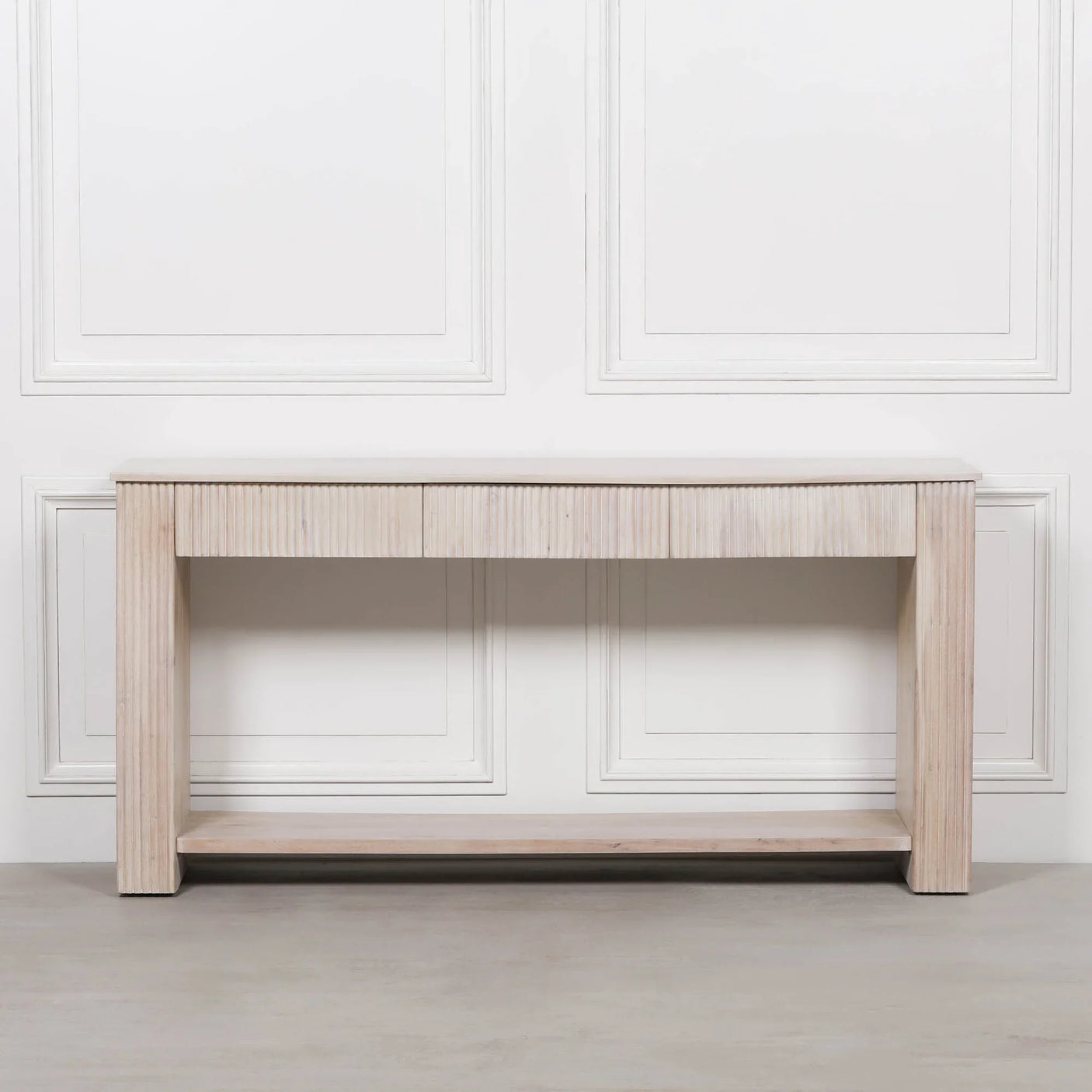 Blanche Acacia Fluted Console Table