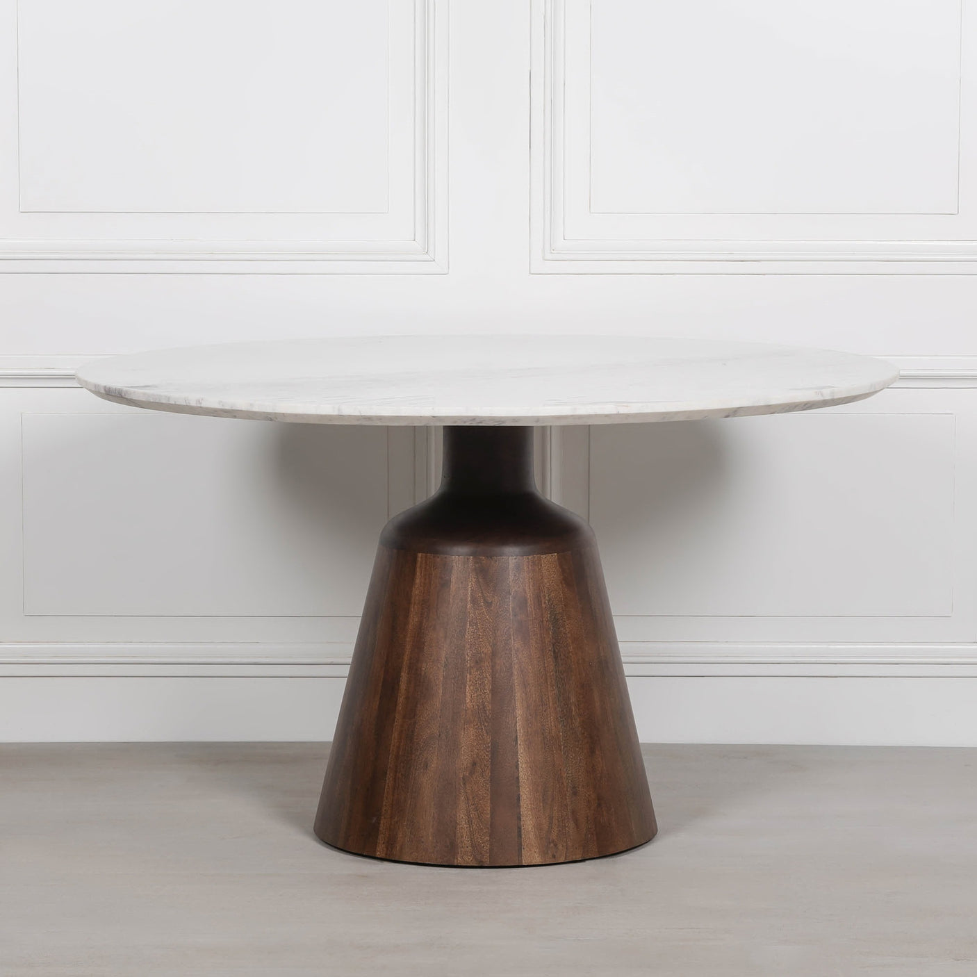 Wooden Acacia Natural Marble Top Dining Table