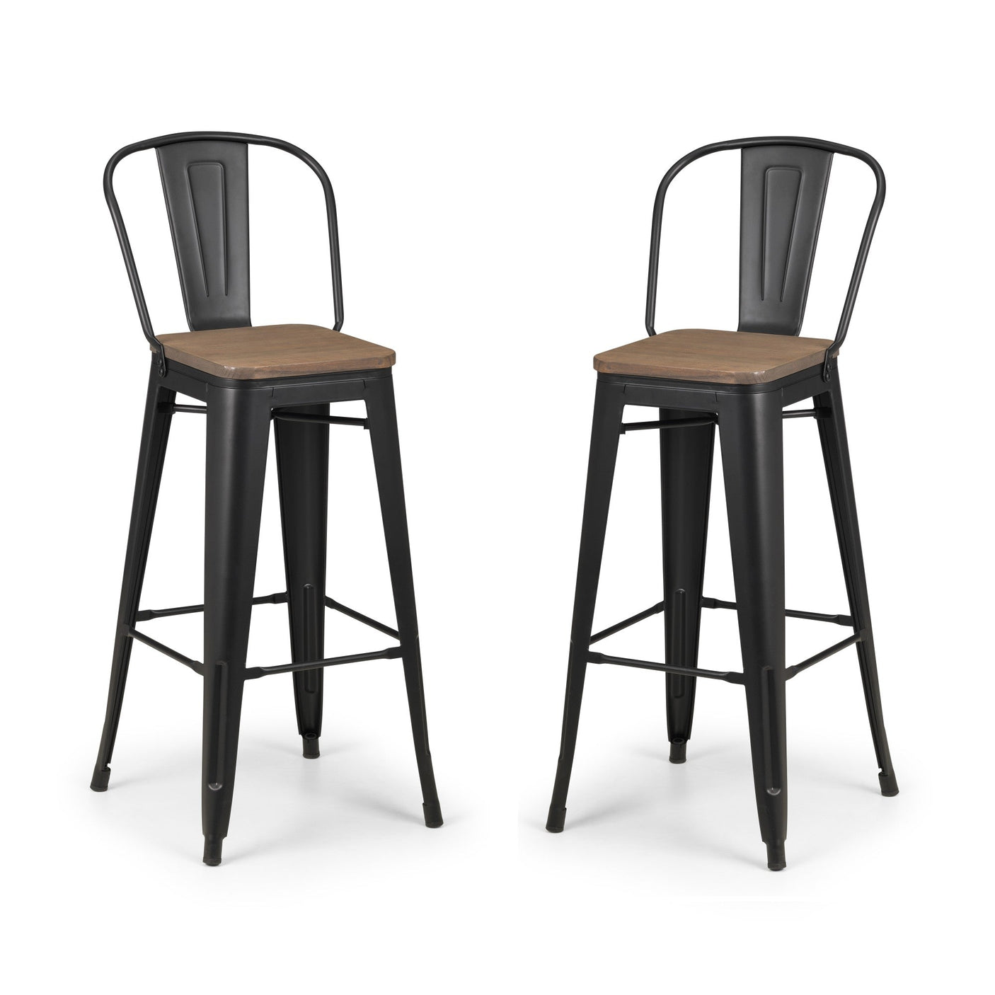 Grafton Metal Bar Stools (Set of 2) - Dark Brown - GRA303