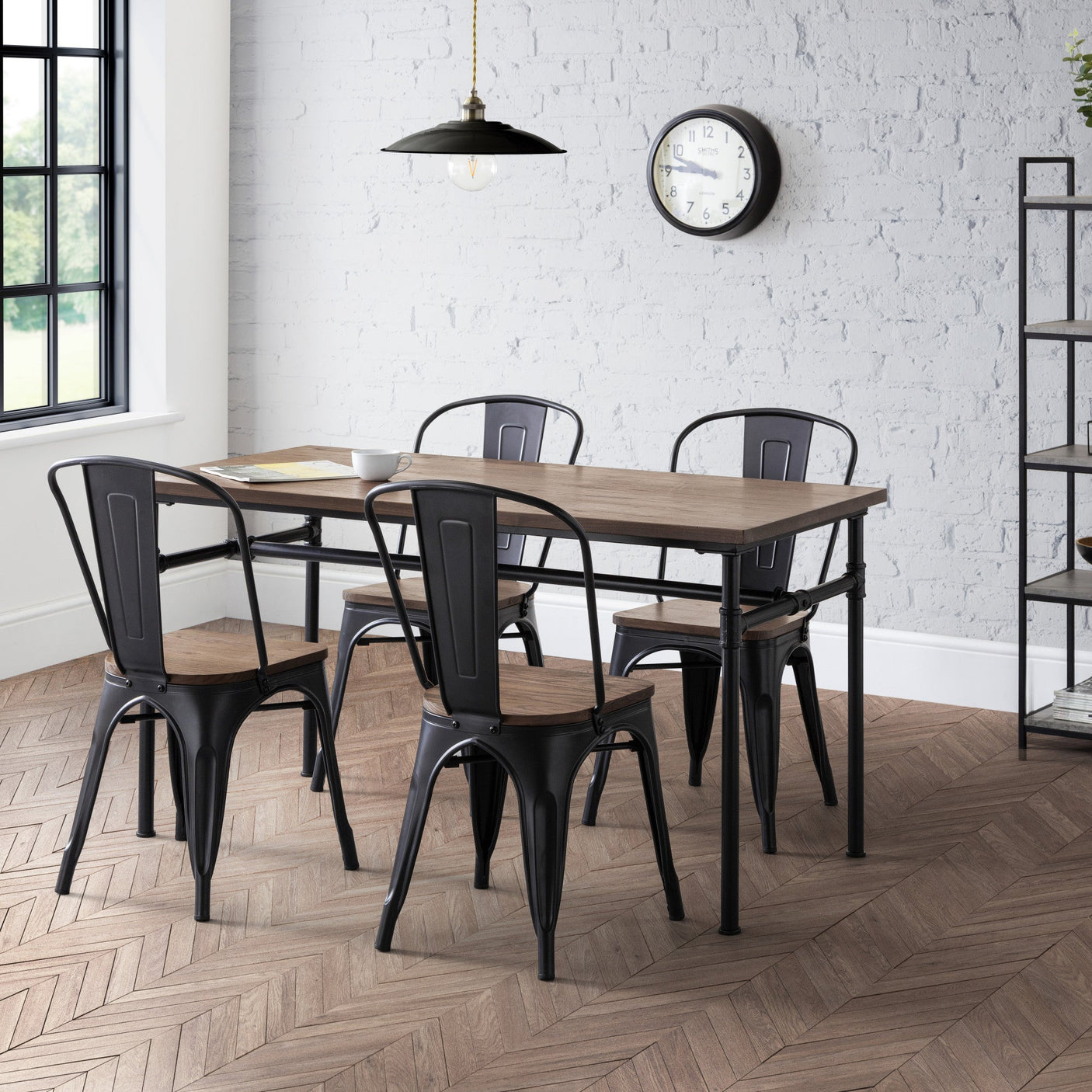Grafton Metal Chairs (Set of 4) - Dark Brown - GRA309