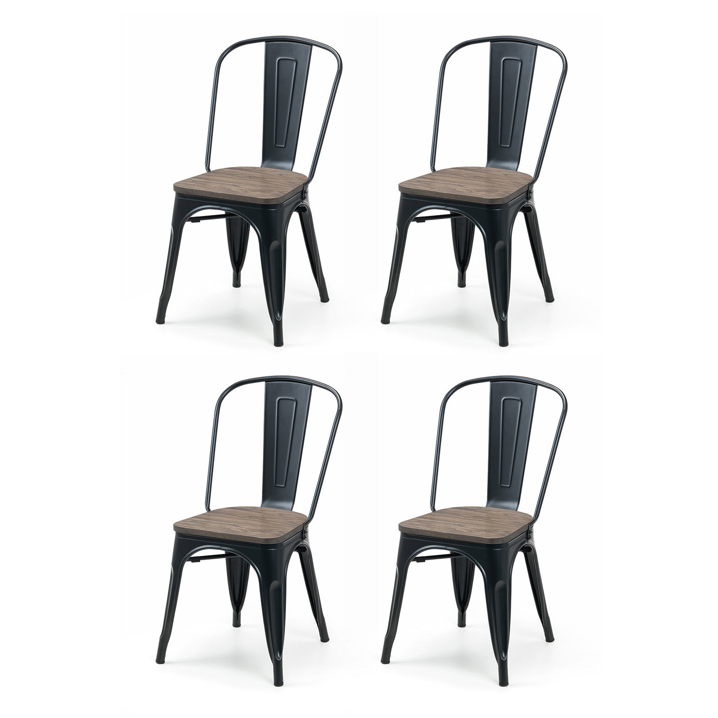 Grafton Metal Chairs (Set of 4) - Dark Brown - GRA309
