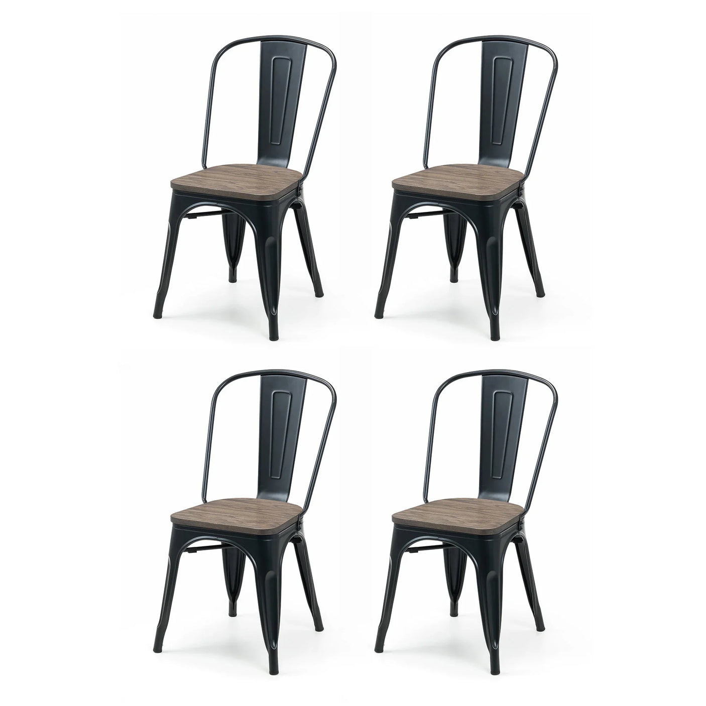 Grafton Metal Chairs (Set of 4) - Dark Brown - GRA309