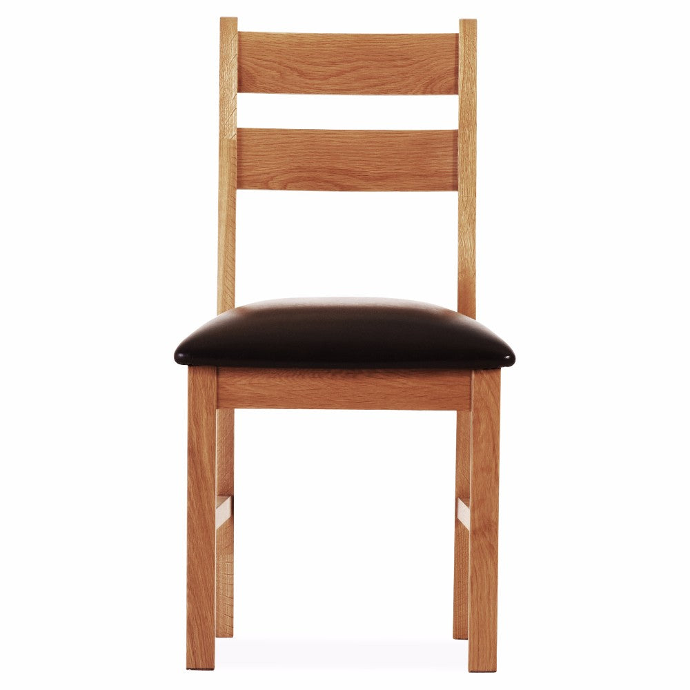Oscar Low Chair - Oak - Dark Brown PU