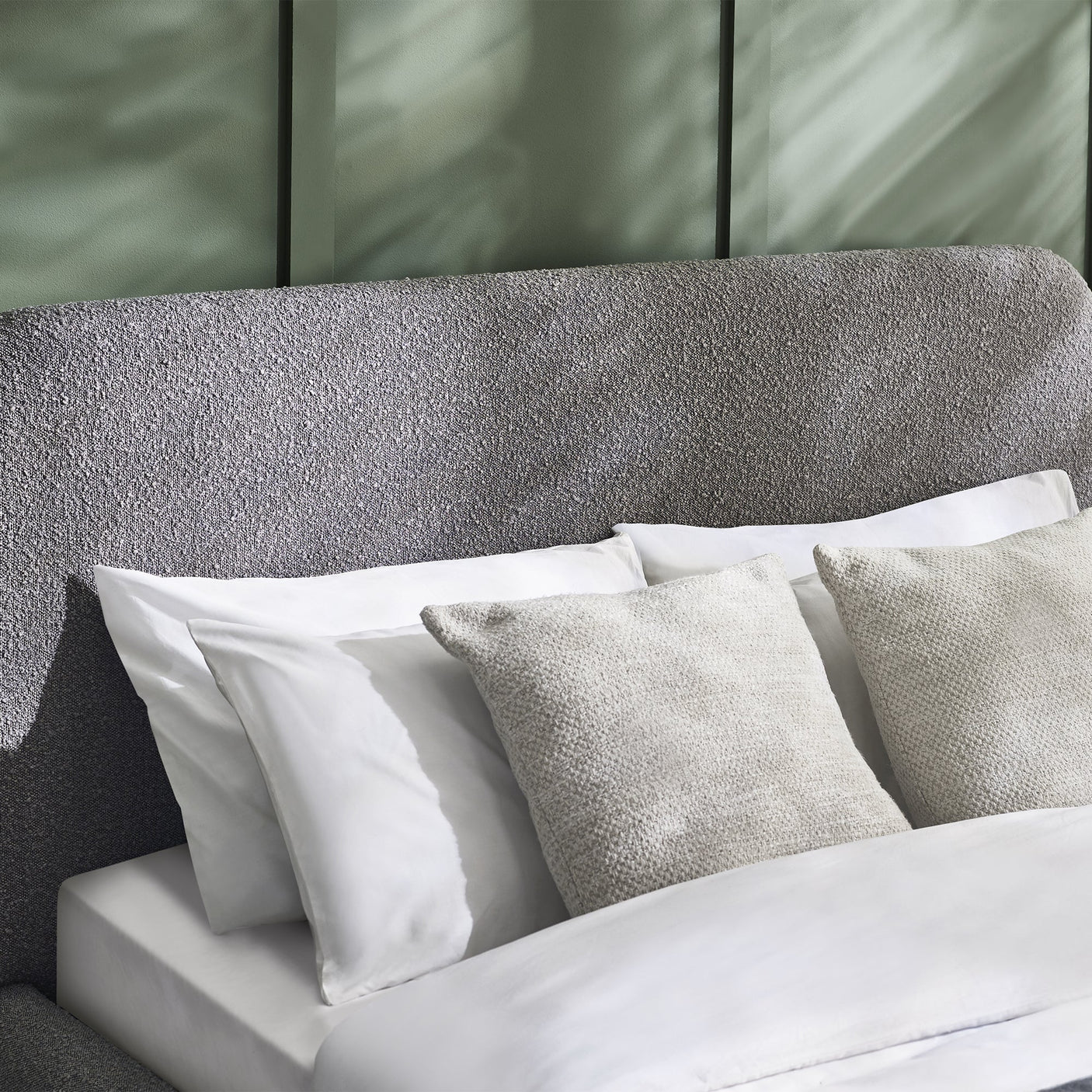 Hannah Double Bed 135Cm - Grey Boucle - Grey / Double - HAN009