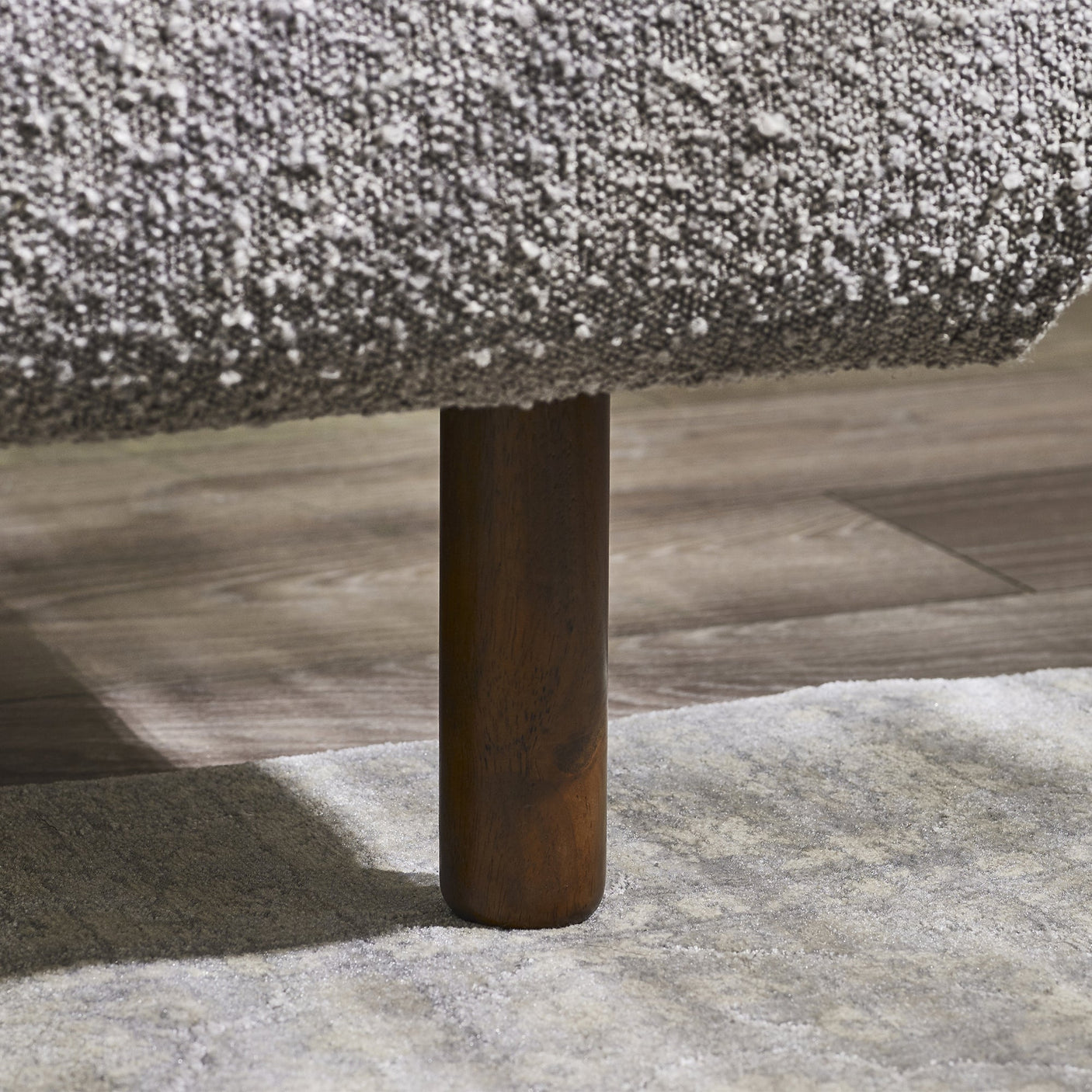 Hannah Double Bed 135Cm - Grey Boucle - Grey / Double - HAN009