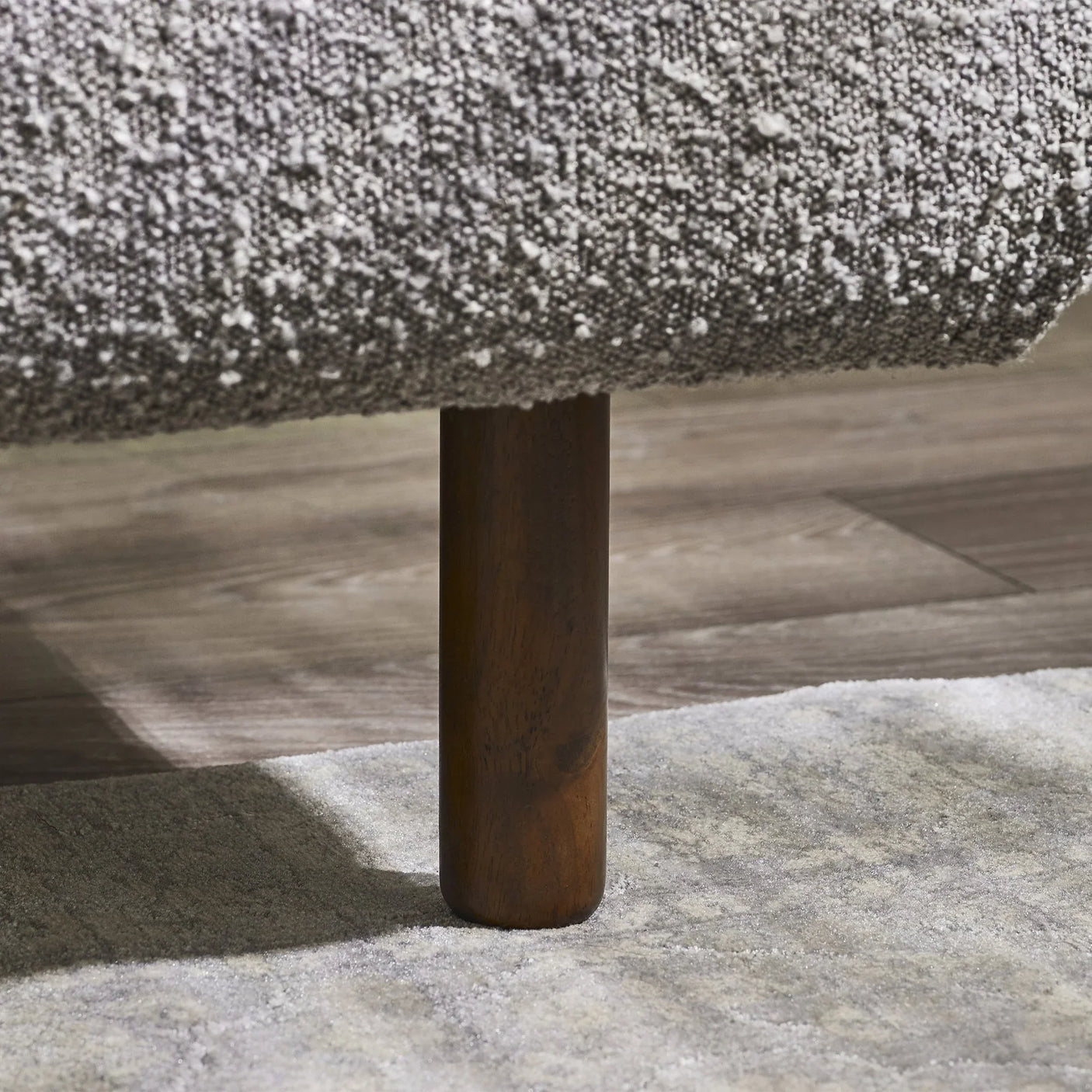 Hannah Double Bed 135Cm - Grey Boucle - Grey / Double - HAN009