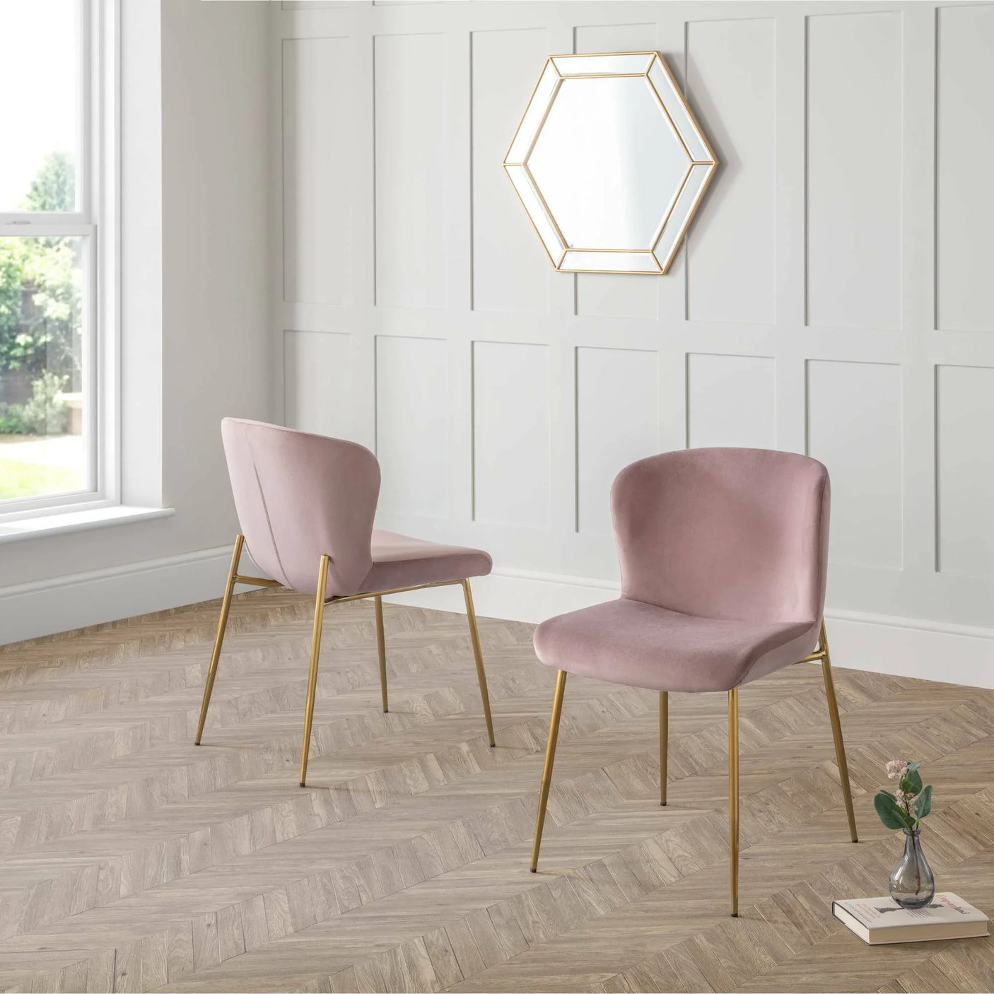 Harper Dining Chair (Set of 2) - Pink - HAR803
