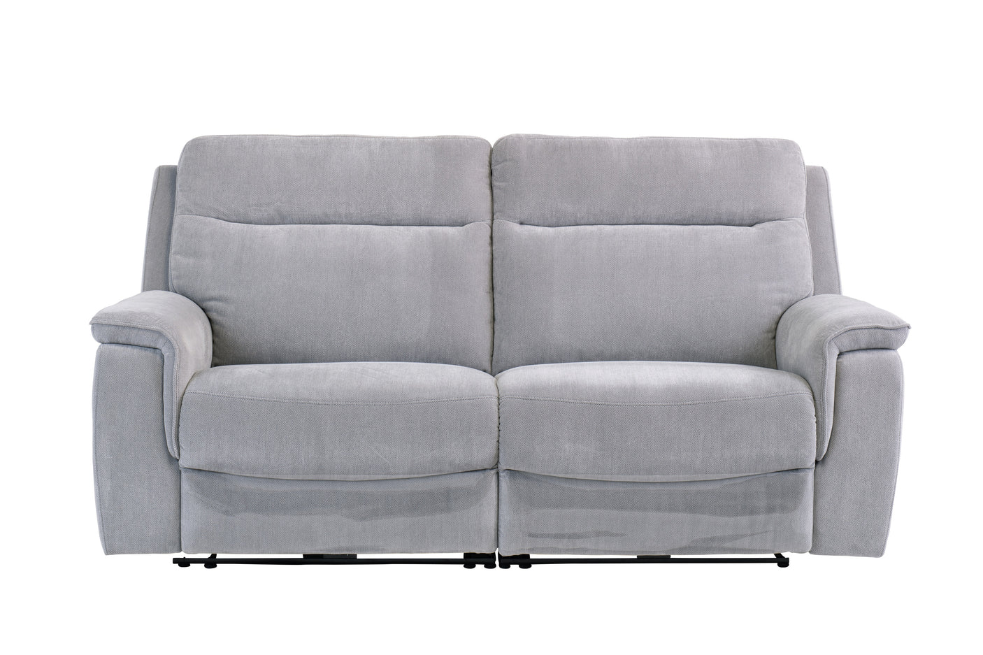 Electric 3-Seater Recliner Sofa in Silver Grey Fabric