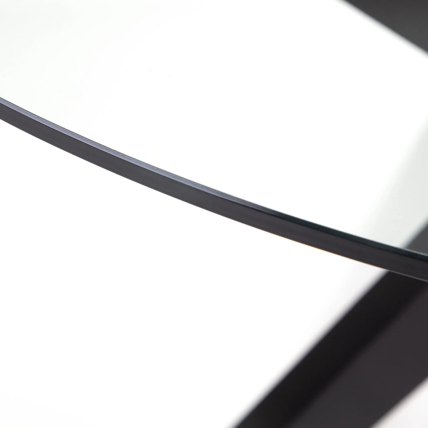 Hayden Round Glass Table - Glass and Black - HAY301