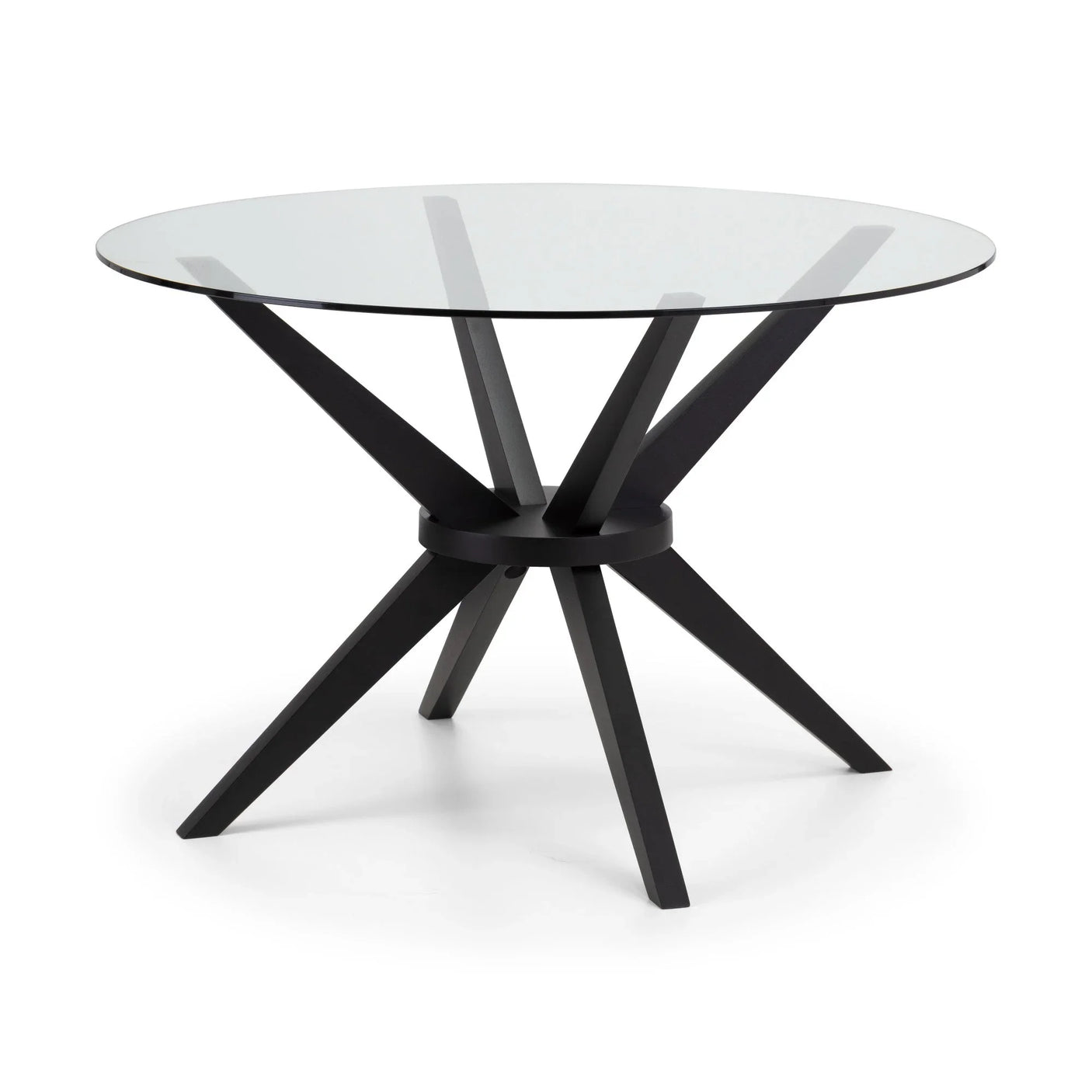 Hayden Round Glass Table - Glass and Black - HAY301