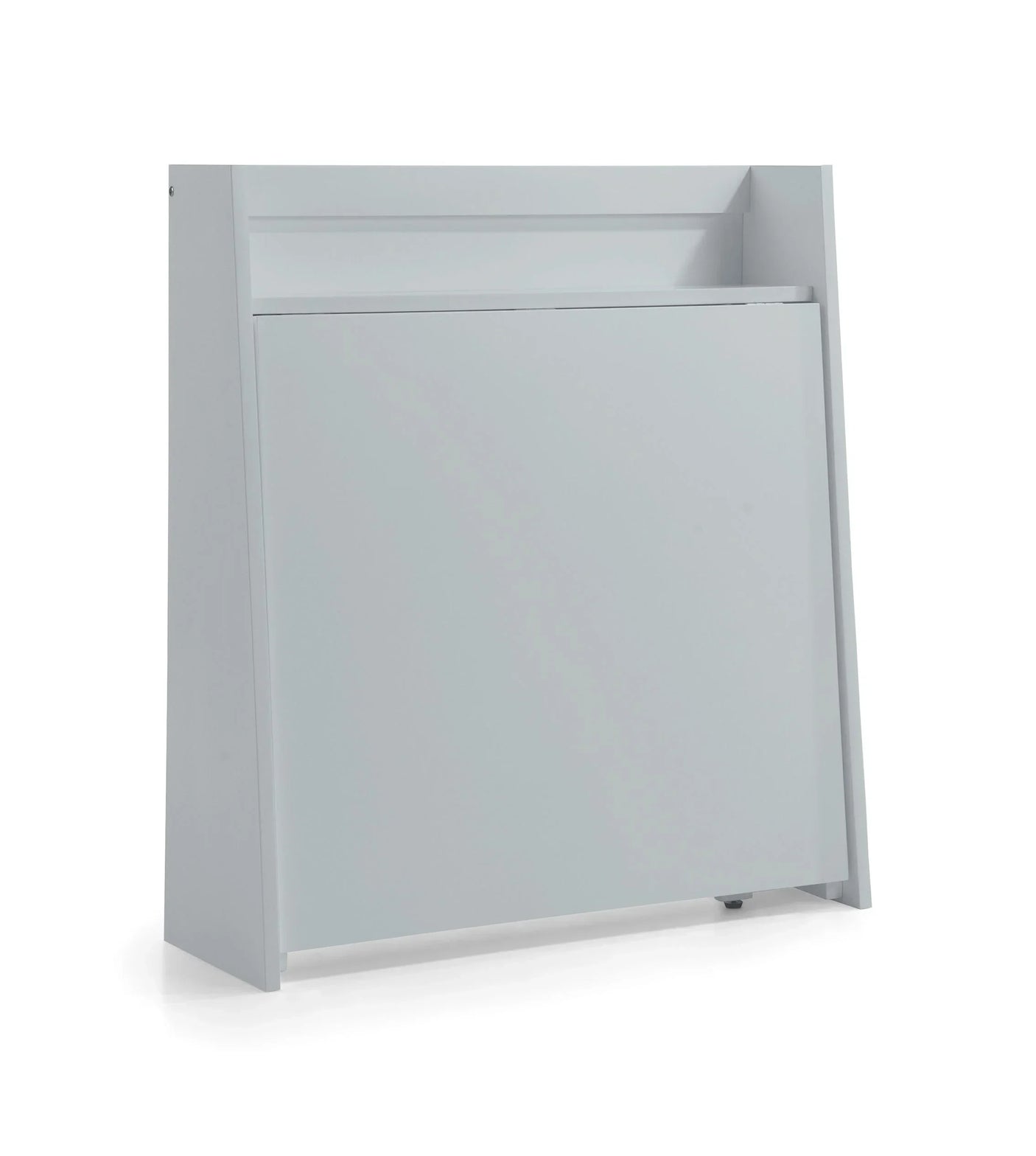 Light grey compact folding dining set fully closed on white background