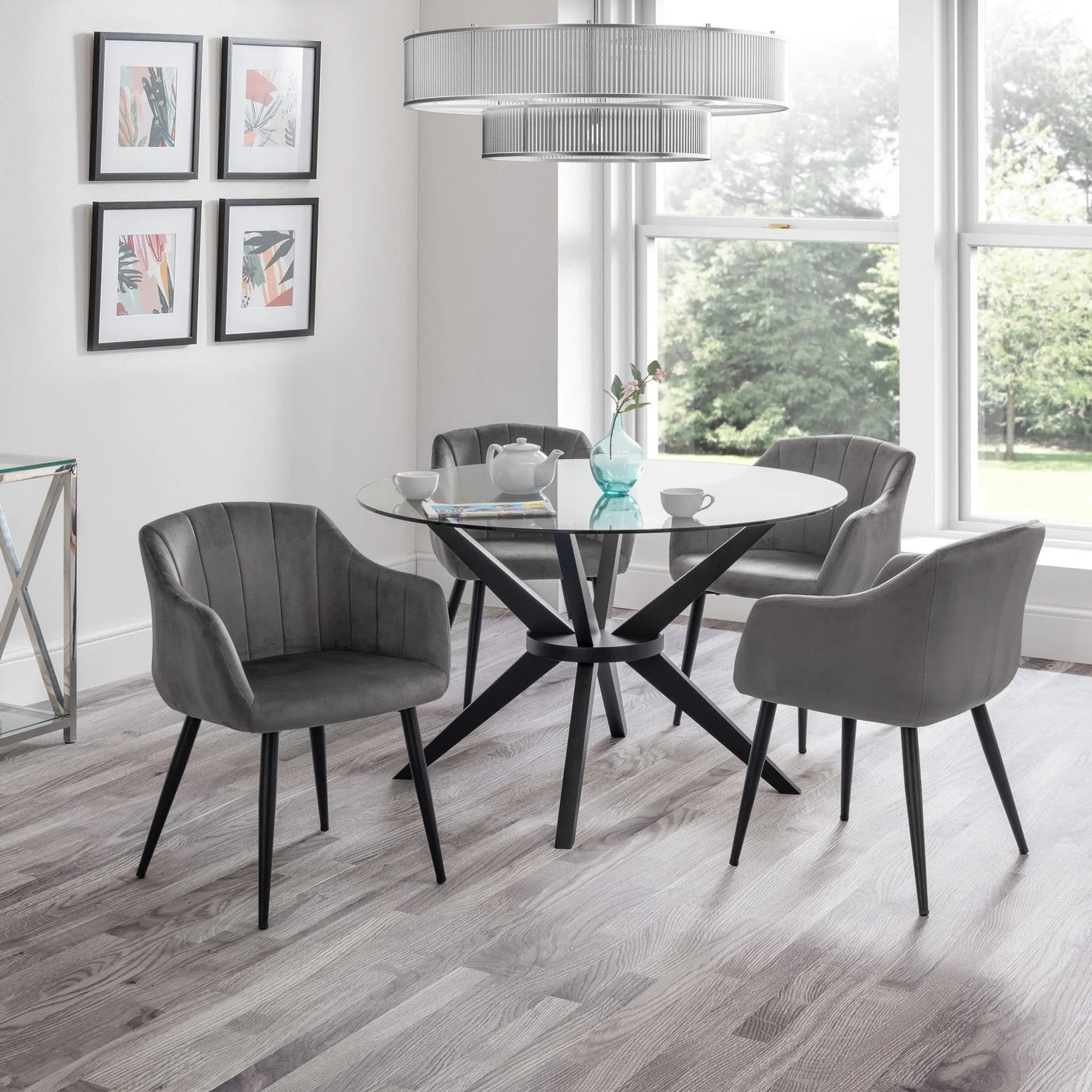 Hobart Scalloped Dining Chair (Set of 2) - Grey - HOB002