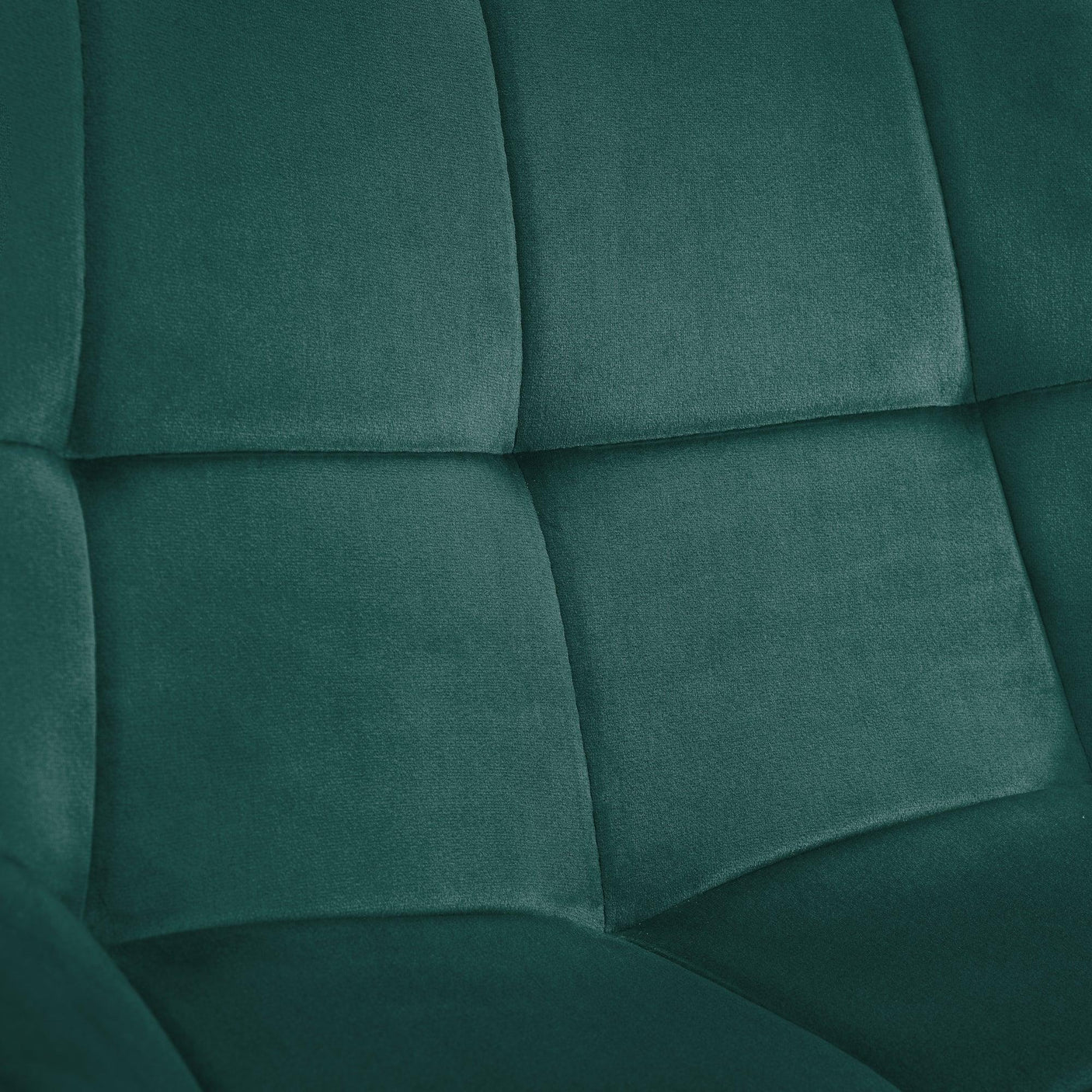 Green fabric Hadid chair upholstery close-up with stitched panel detail
