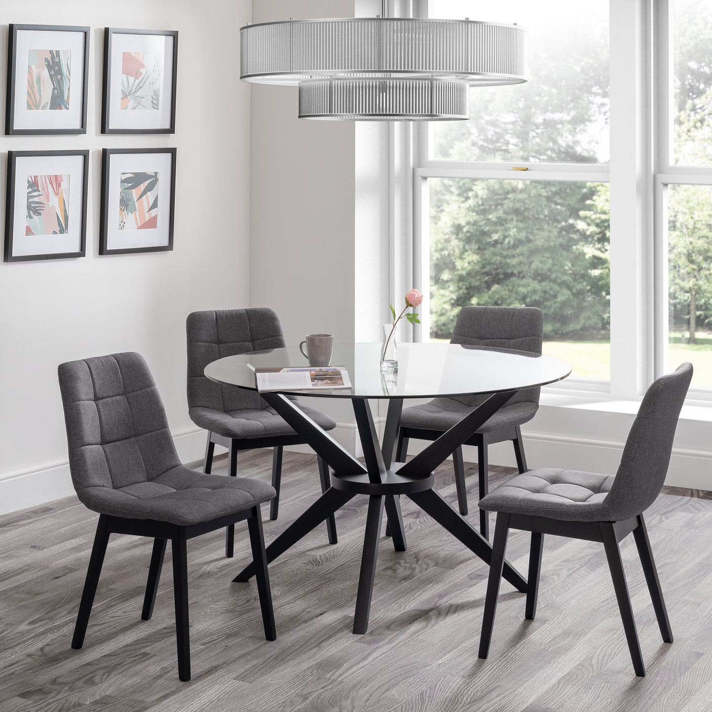 Hayden Panelled Dining Chairs (Set of 4) - Grey - HAY303