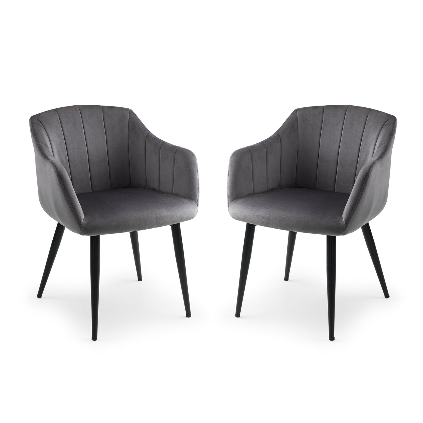 Hobart Scalloped Dining Chair (Set of 2) - Grey - HOB002