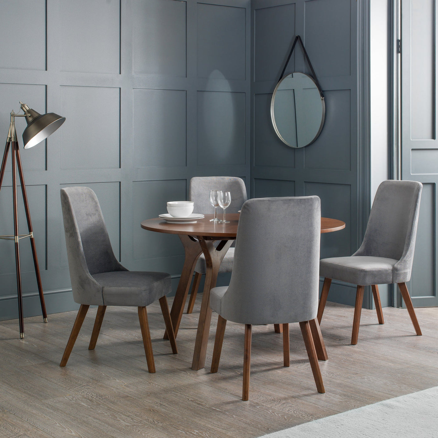 Huxley Dining Chair (Set of 2) - Grey - HUX302