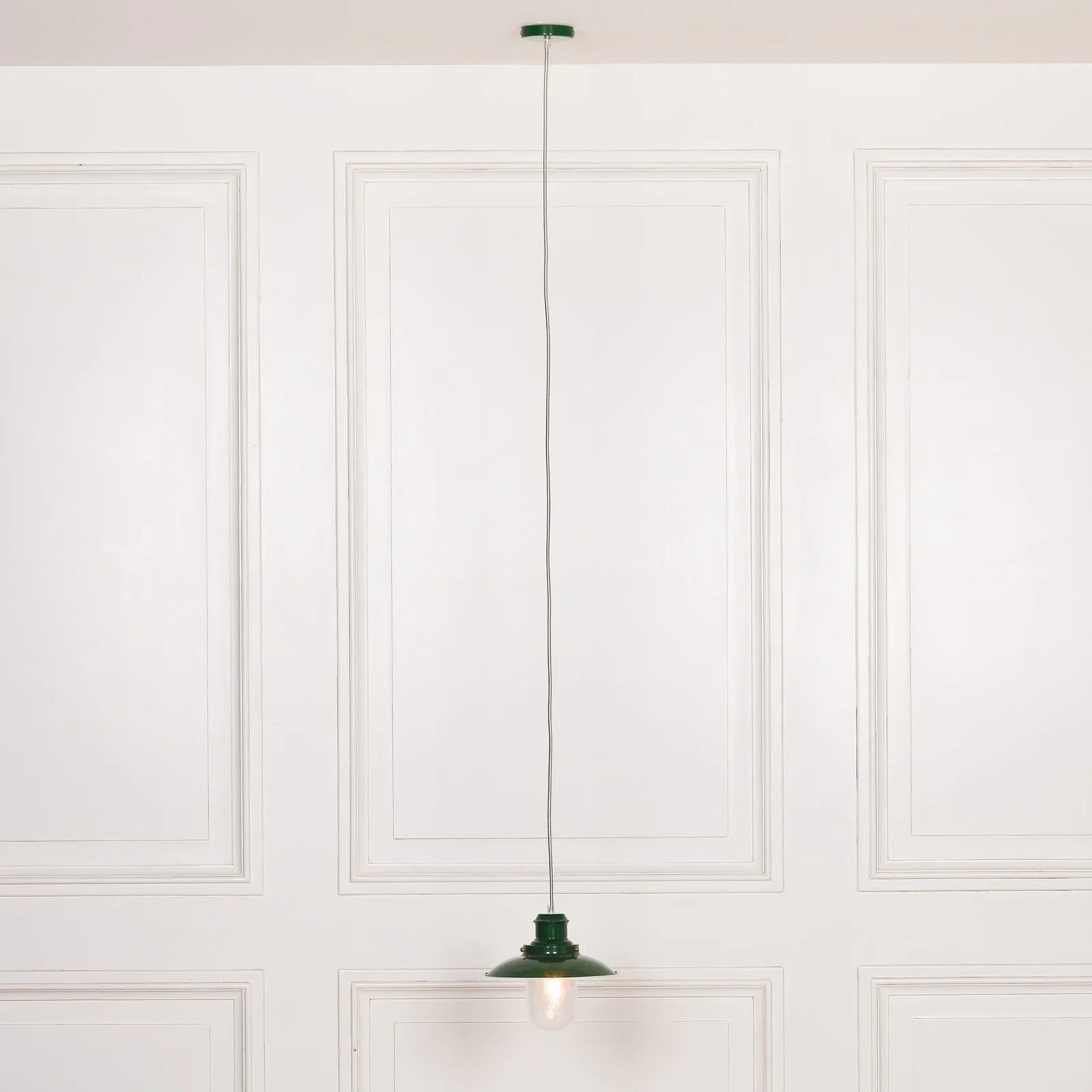 British Green Enamel Painted Fishermans Light