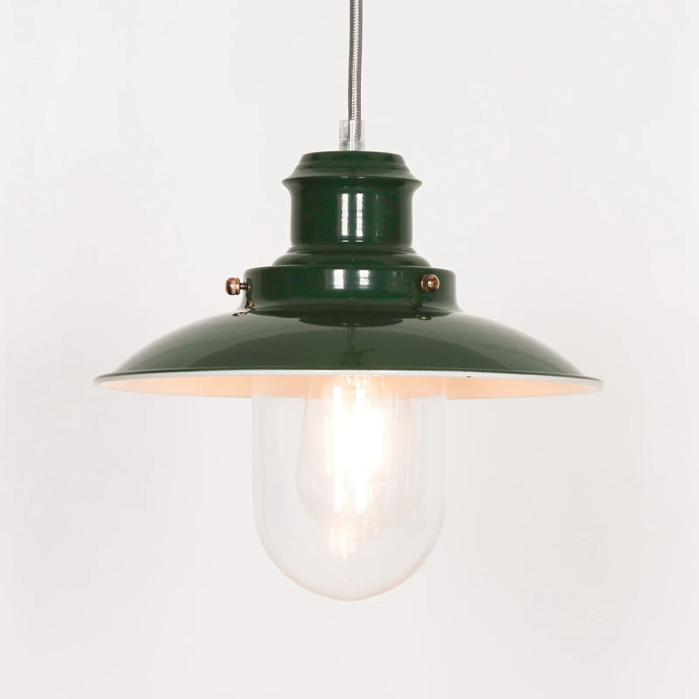 British Green Enamel Painted Fishermans Light