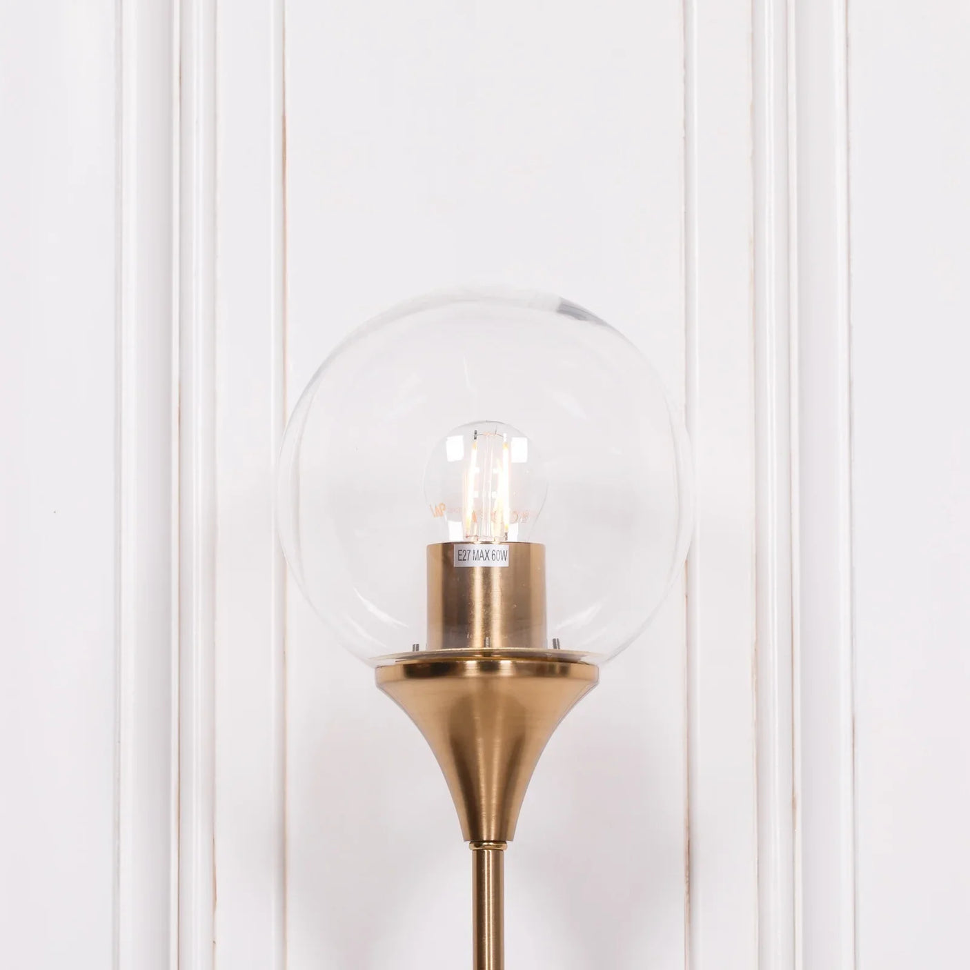 Gold Satin Deco Glass Ball Wall Light