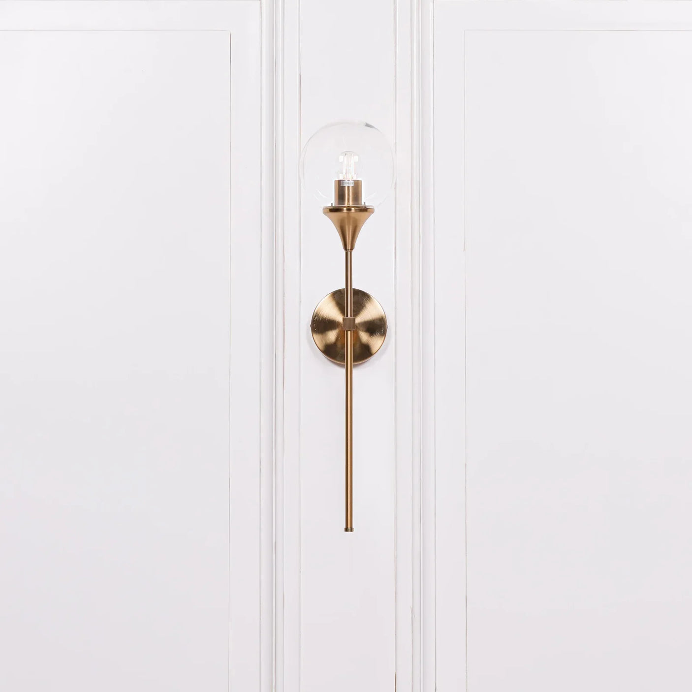 Gold Satin Deco Glass Ball Wall Light