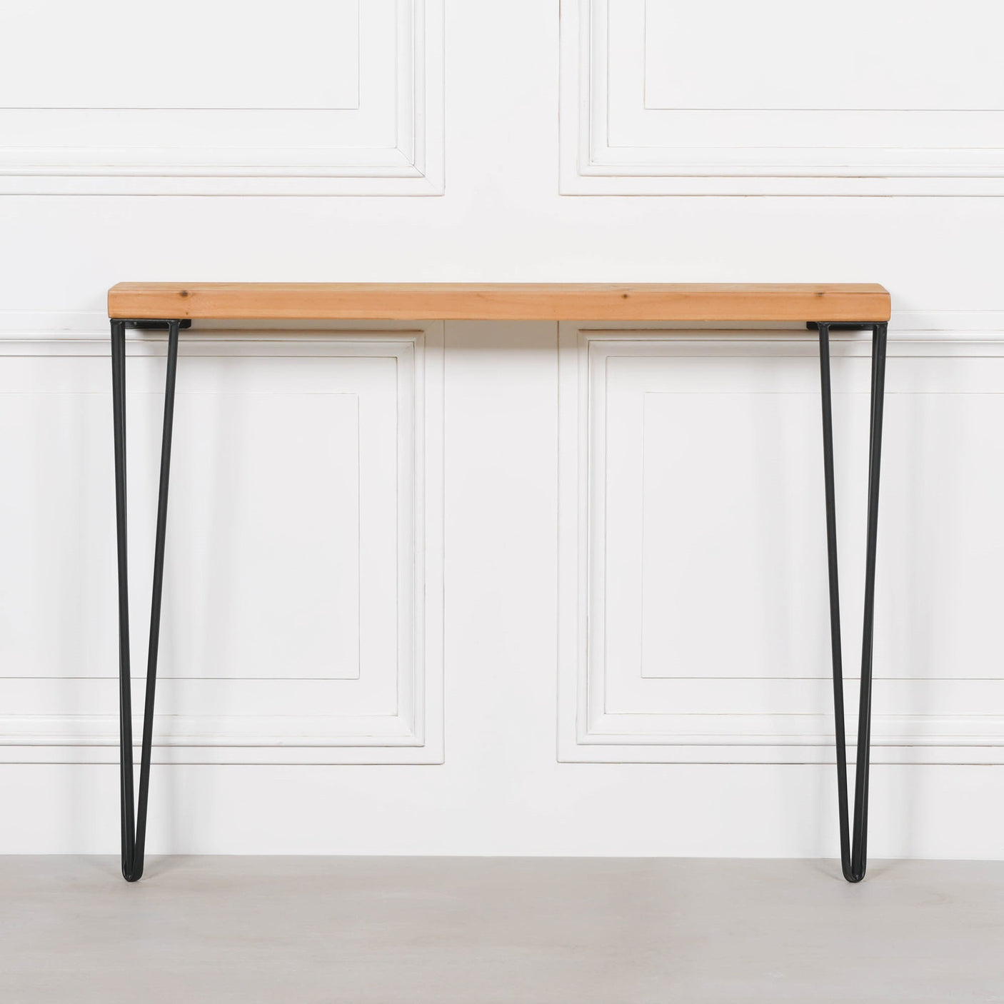 Rustic Wooden Hairpin Hall Table Console 77cm