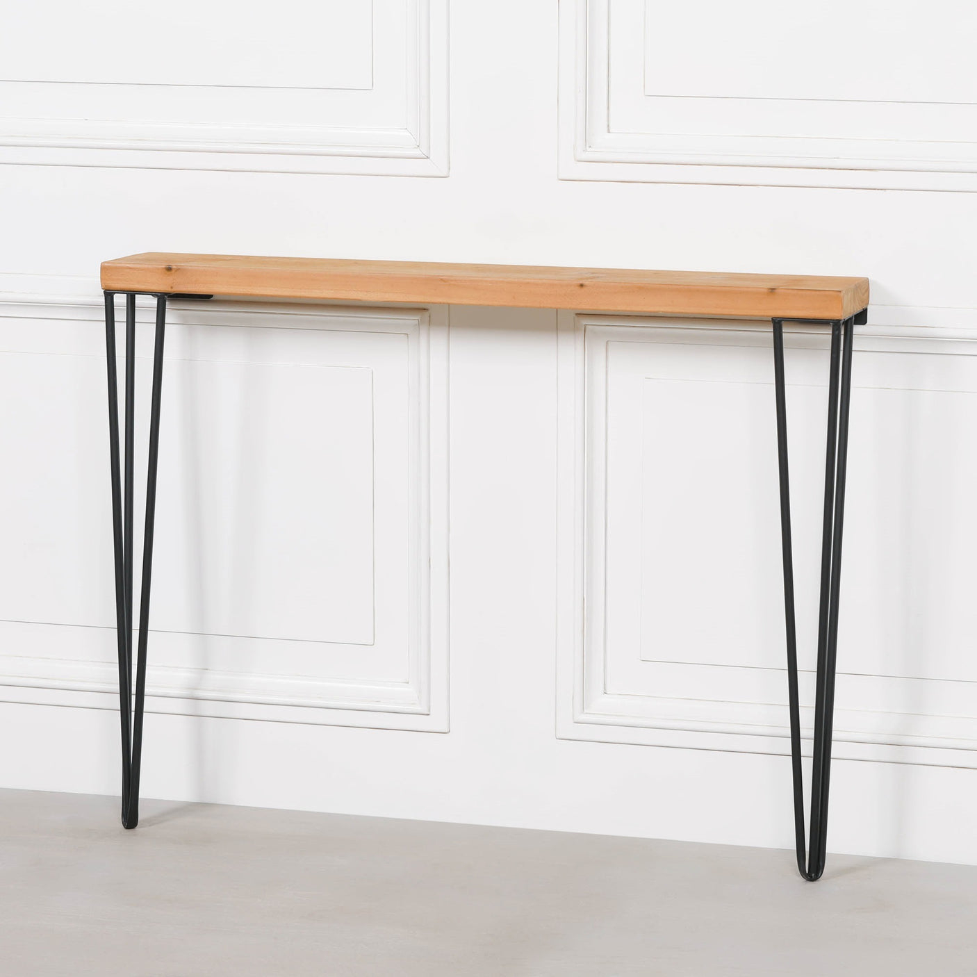 Rustic Wooden Hairpin Hall Table Console 77cm