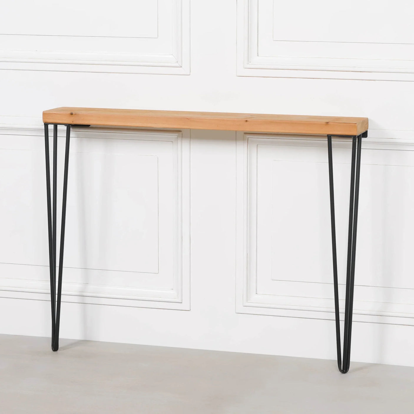 Rustic Wooden Hairpin Hall Table Console 77cm