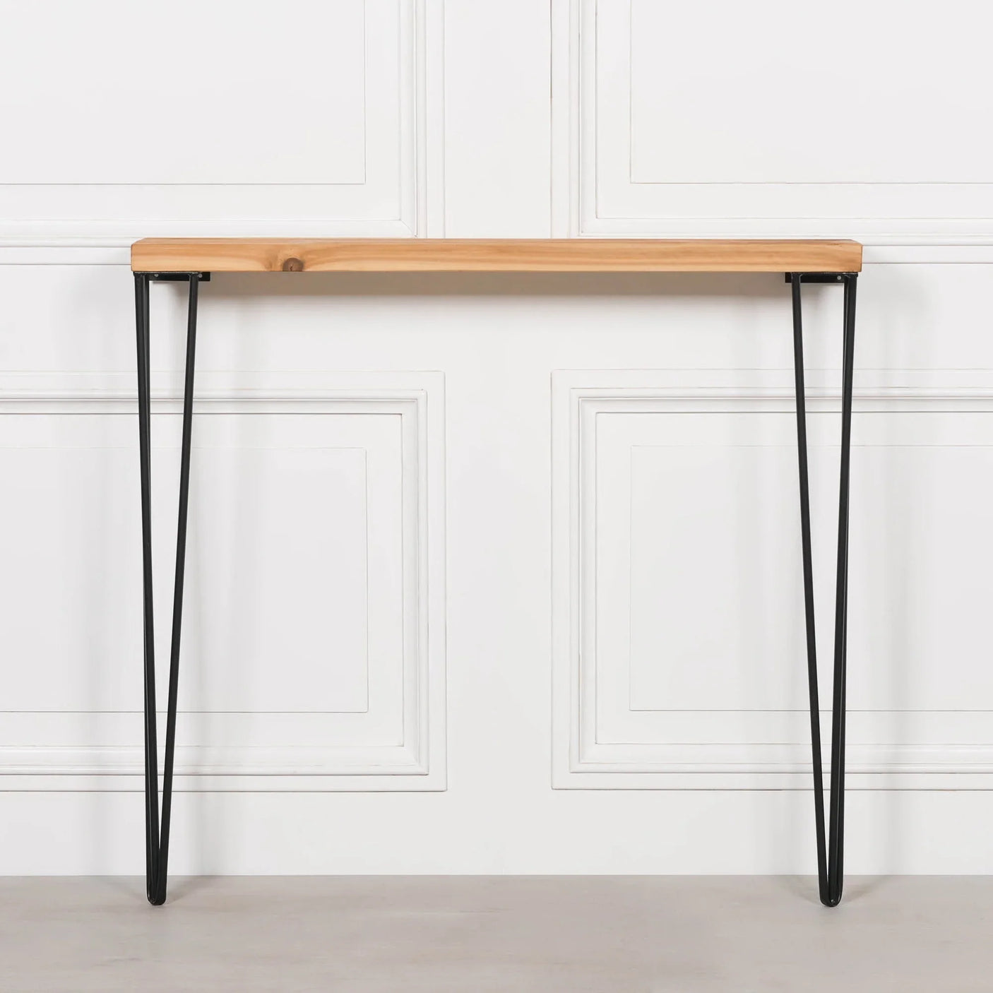 Rustic Wooden Hairpin Hall Table Console 92cm