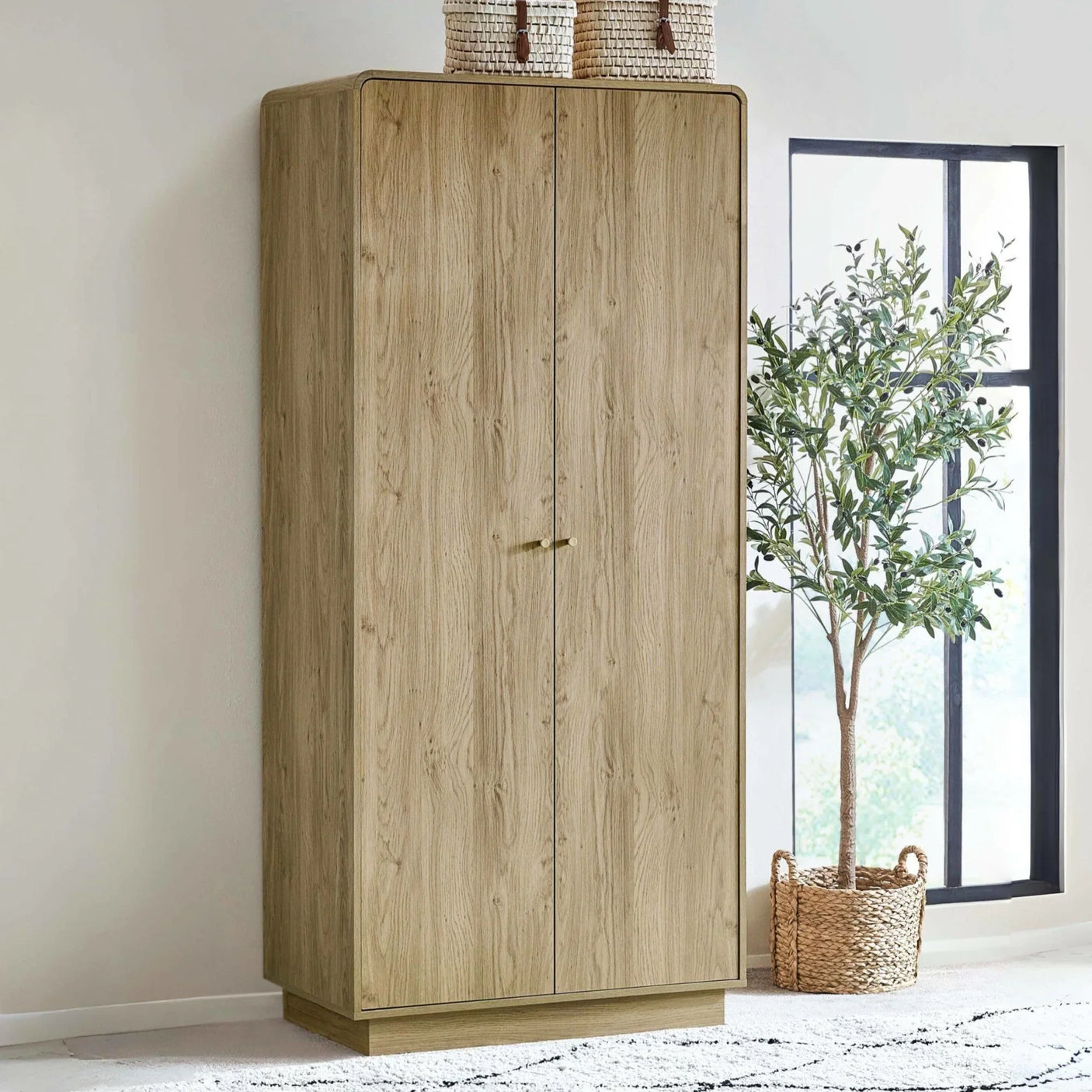 Ingrid 2 Door Wardrobe - Light Brown - ING005