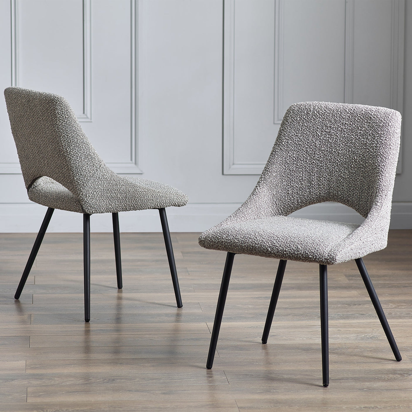 Iris Boucle Dining Chairs (Set of 2) - Ivory - IRI011
