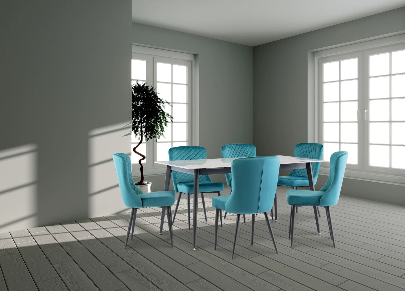 Elegant 1.6m Grey Dining Table for Modern Interiors