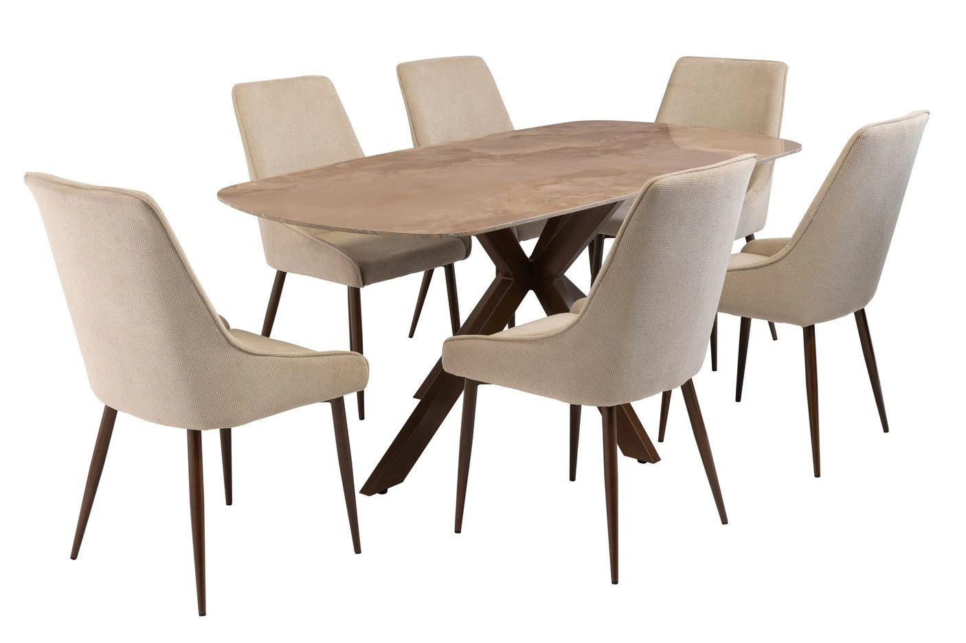 1.8m Elegant Dining Table with Wenge Legs - Agate Jade Finish