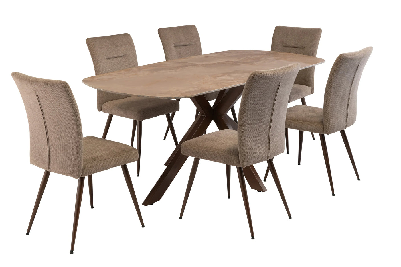 1.8m Elegant Dining Table with Wenge Legs - Agate Jade Finish