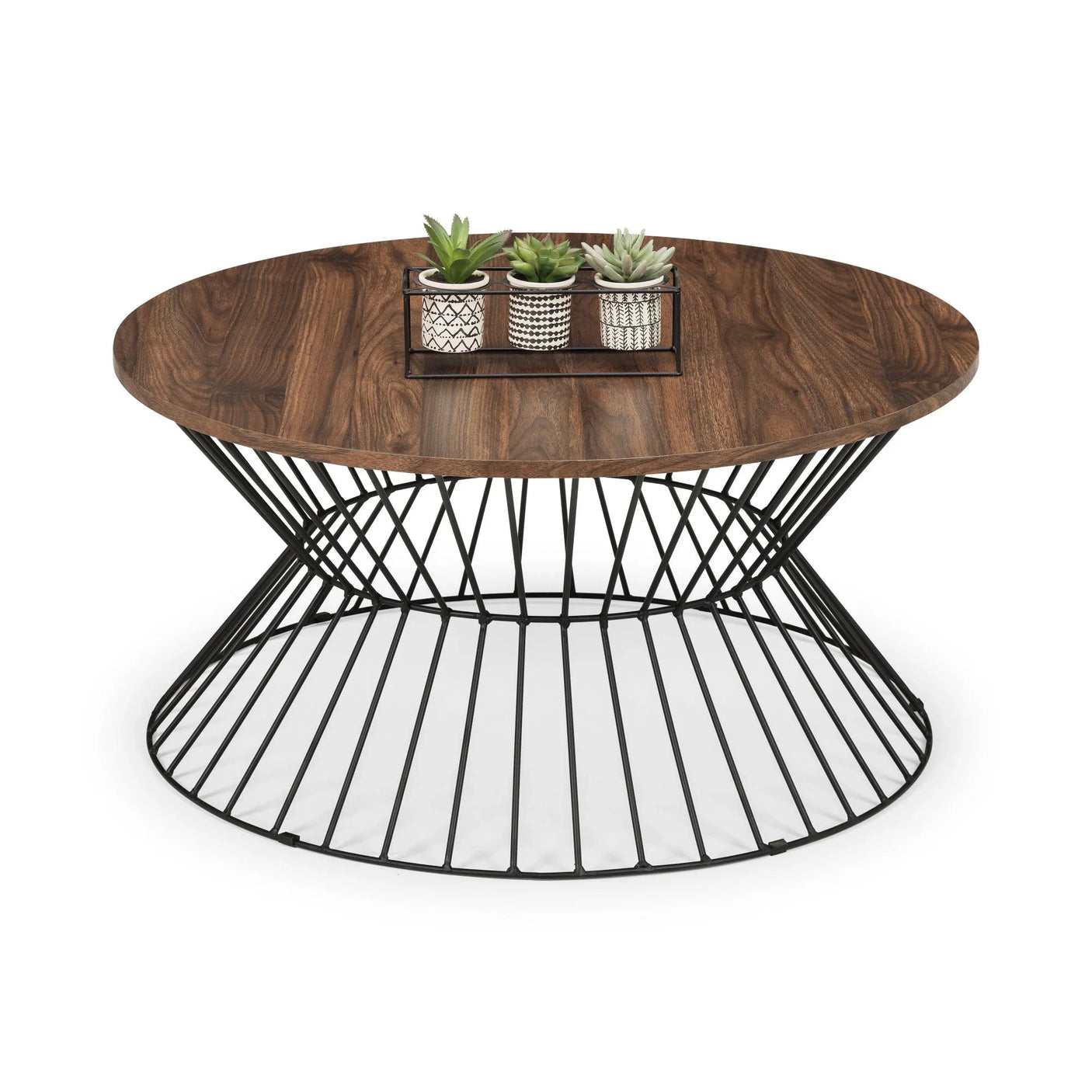 Jersey Round Wire Coffee Table - Light Brown - JER003