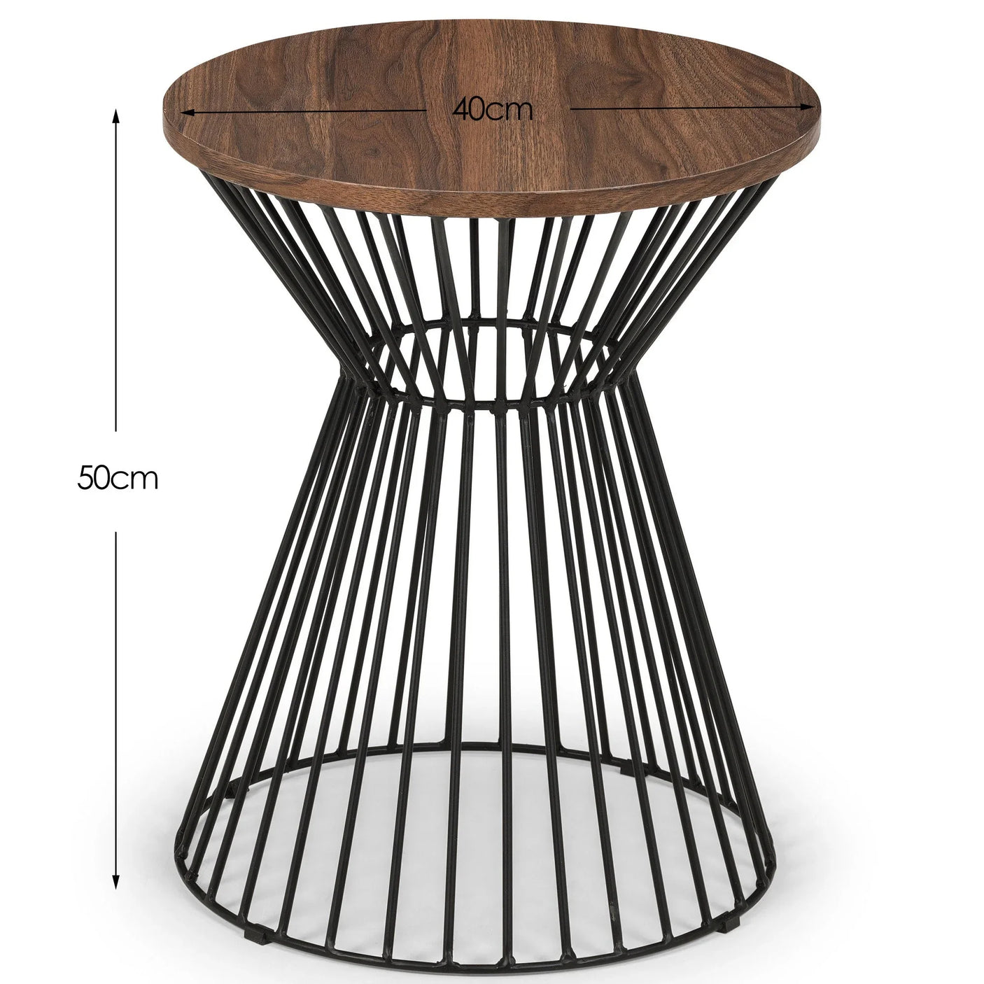 Jersey Round Wire Lamp Table - Light Brown - JER004